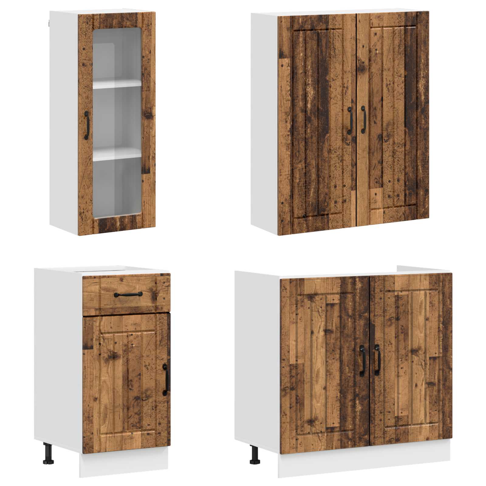 Μονάδα κουζίνας LUCCA 8 pcs Παλαιωμένο ξύλο Επεξεργασμένο Ξύλο - Pakobazaar