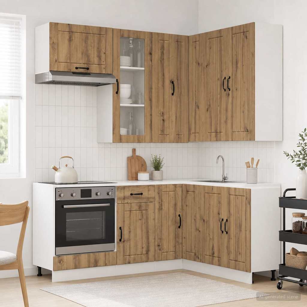 Μονάδα κουζίνας LUCCA 8 pcs Artisan Δρυς Επεξεργασμένο Ξύλο - Pakobazaar