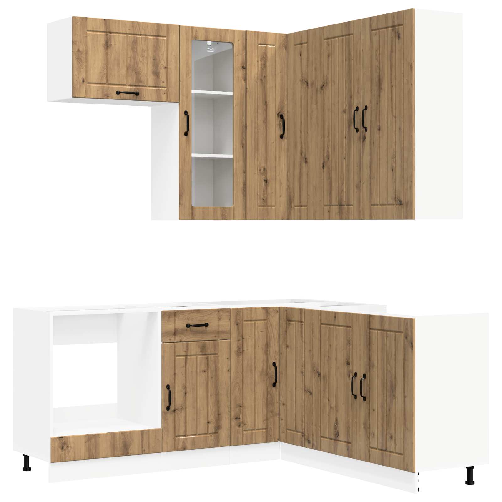 Μονάδα κουζίνας LUCCA 8 pcs Artisan Δρυς Επεξεργασμένο Ξύλο - Pakobazaar