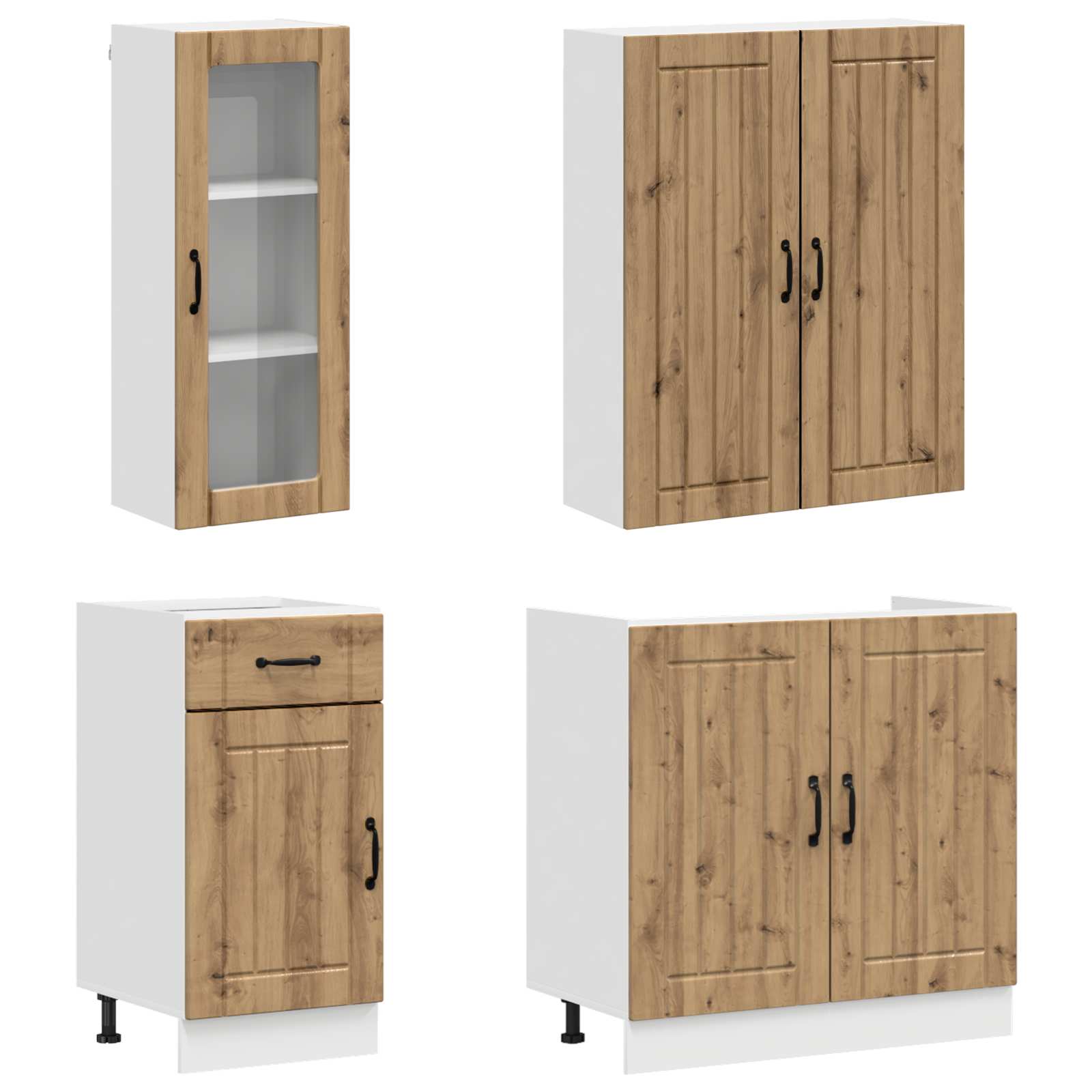 Μονάδα κουζίνας LUCCA 8 pcs Artisan Δρυς Επεξεργασμένο Ξύλο - Pakobazaar
