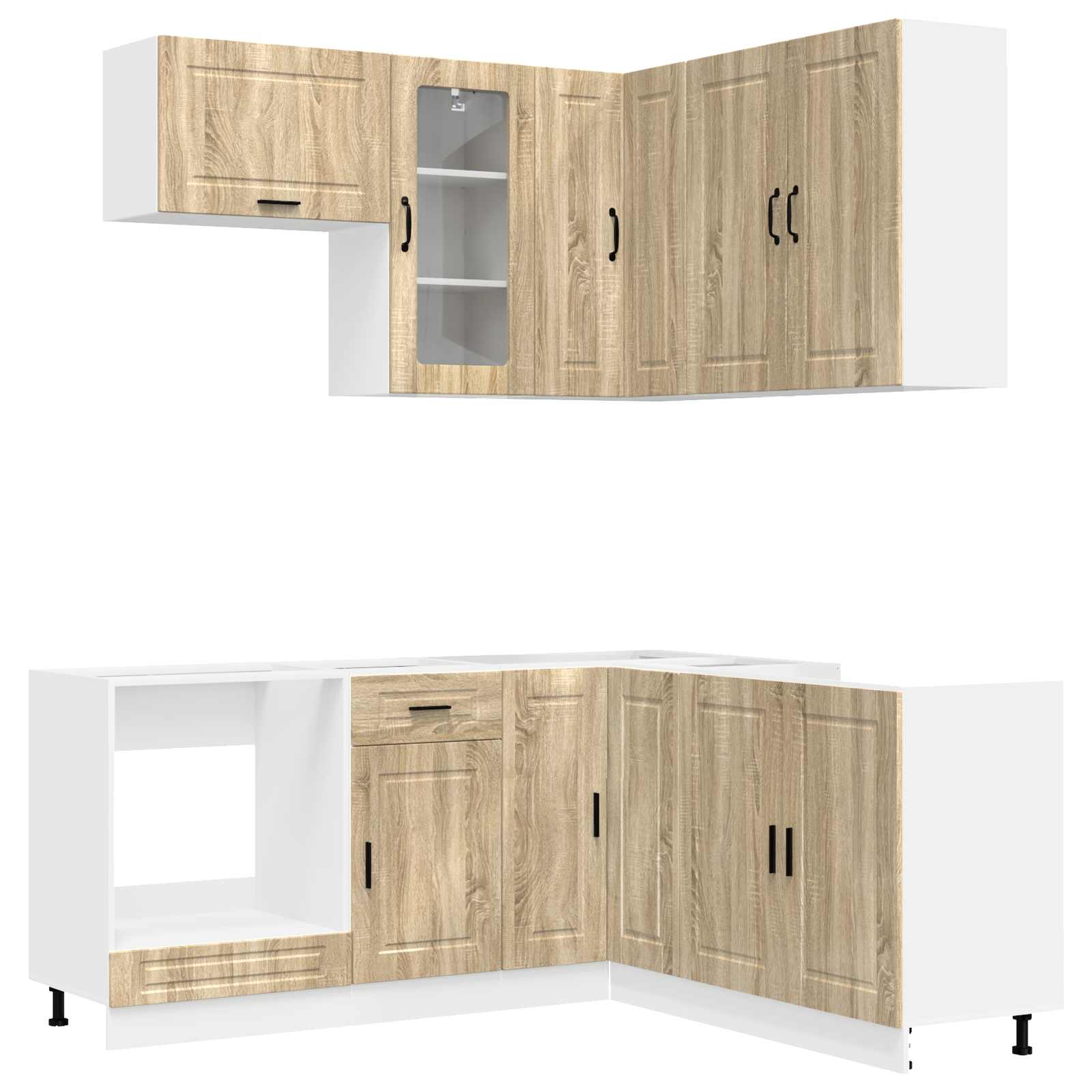 Μονάδα κουζίνας PORTO 8 pcs Sonoma Δρυς Επεξεργασμένο Ξύλο - Pakobazaar