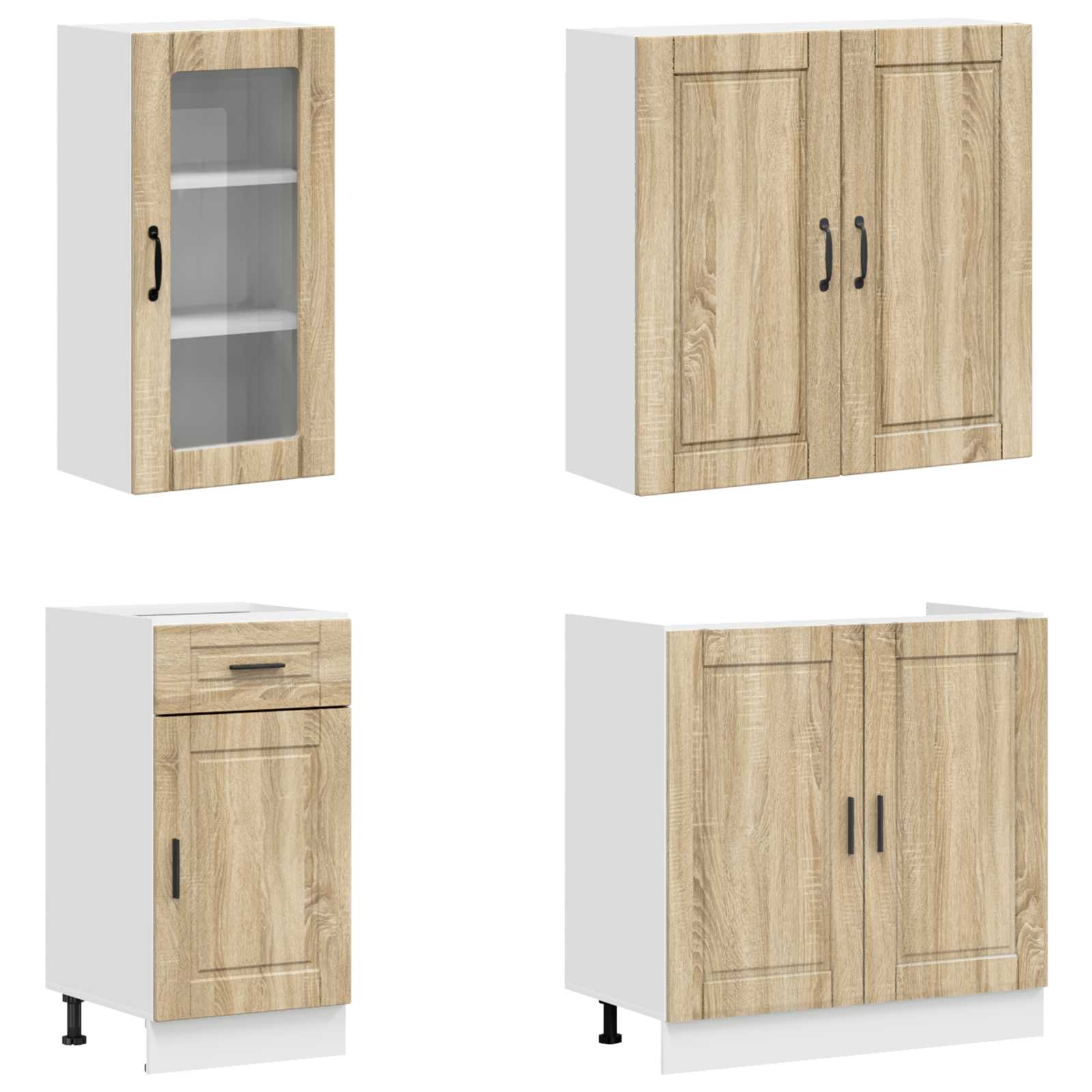 Μονάδα κουζίνας PORTO 8 pcs Sonoma Δρυς Επεξεργασμένο Ξύλο - Pakobazaar