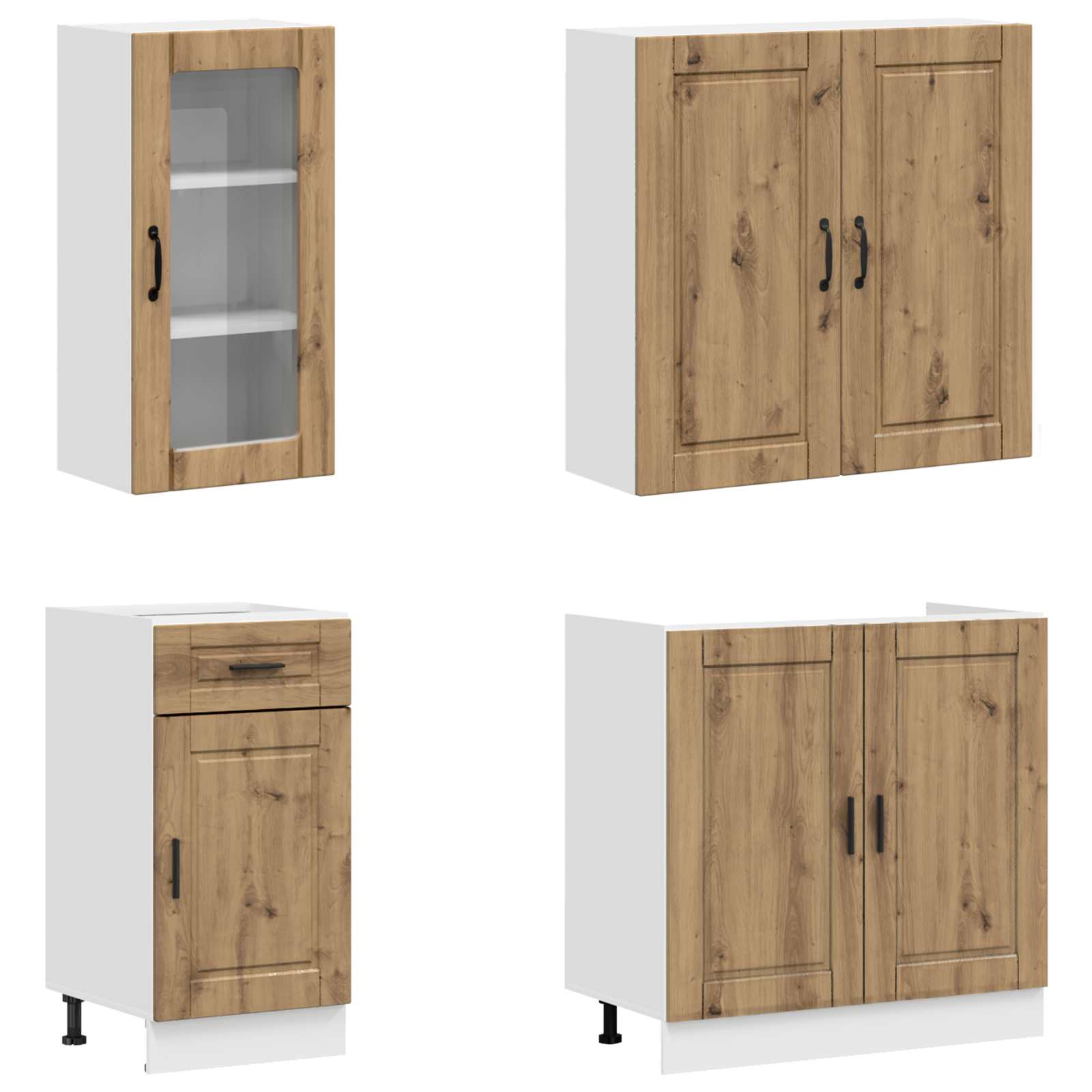Μονάδα κουζίνας PORTO 8 pcs Artisan Δρυς Επεξεργασμένο Ξύλο - Pakobazaar