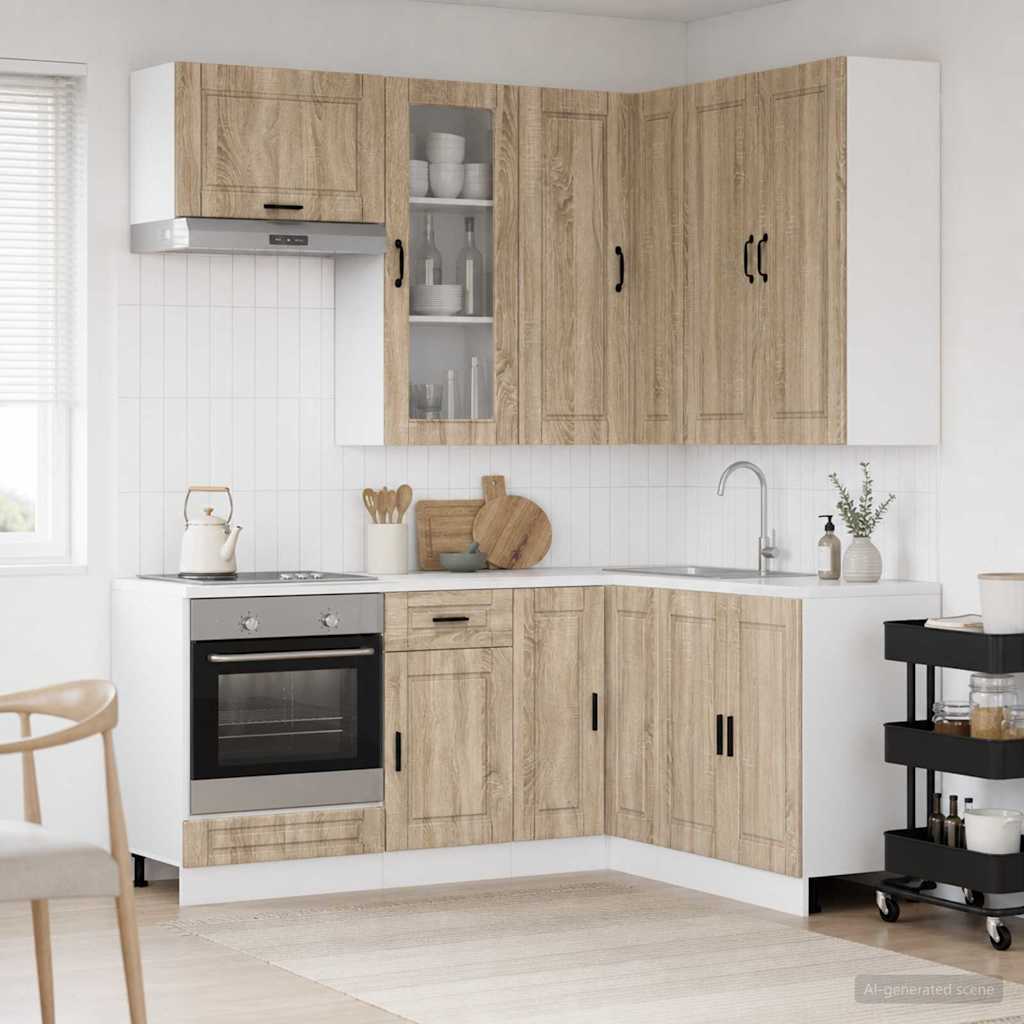 Μονάδα κουζίνας PORTO 8 pcs Sonoma Δρυς Επεξεργασμένο Ξύλο - Pakobazaar