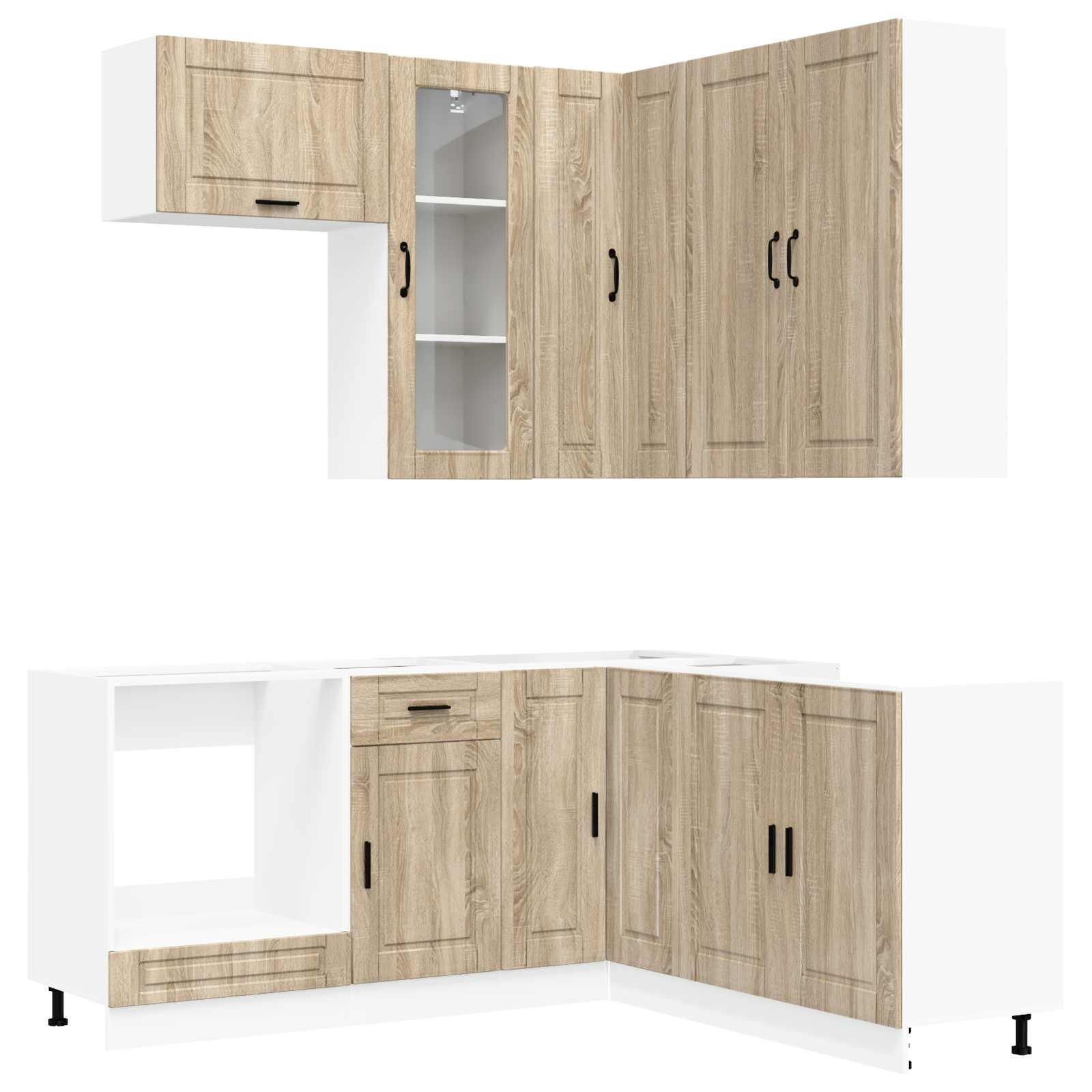 Μονάδα κουζίνας PORTO 8 pcs Sonoma Δρυς Επεξεργασμένο Ξύλο - Pakobazaar