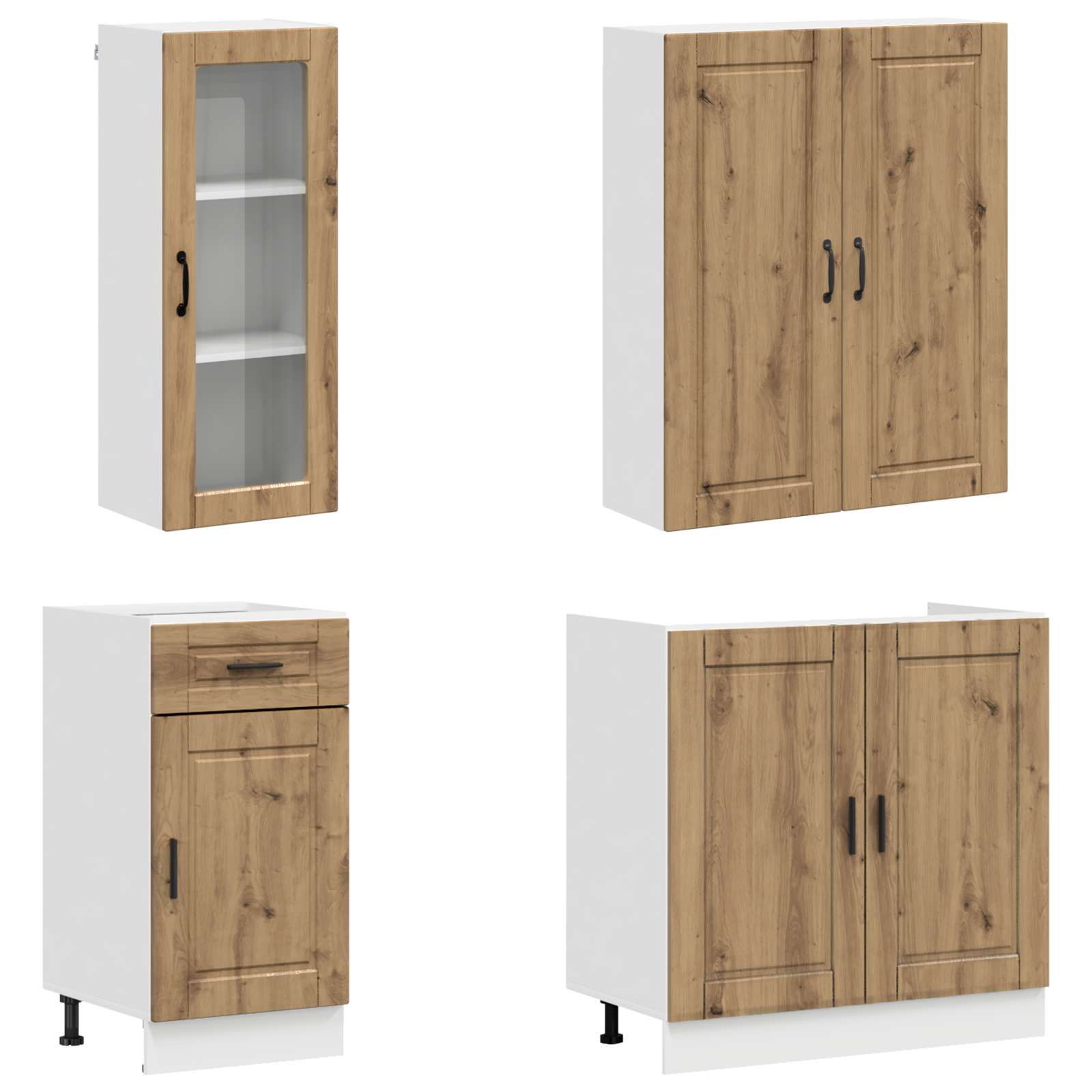Μονάδα κουζίνας PORTO 8 pcs Artisan Δρυς Επεξεργασμένο Ξύλο - Pakobazaar