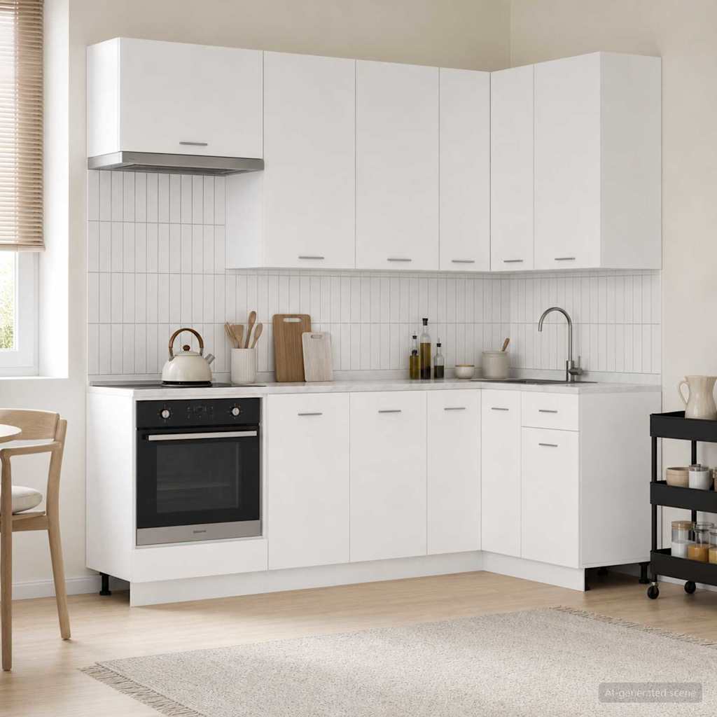 Μονάδα κουζίνας LYON 8 pcs Λευκό Επεξεργασμένο Ξύλο
