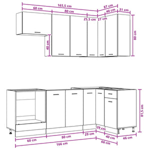 Μονάδα κουζίνας LYON 8 pcs Sonoma Δρυς Επεξεργασμένο Ξύλο - Pakobazaar