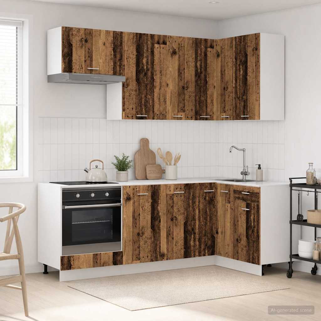 Μονάδα κουζίνας LYON 8 pcs Παλαιωμένο ξύλο Επεξεργασμένο Ξύλο - Pakobazaar