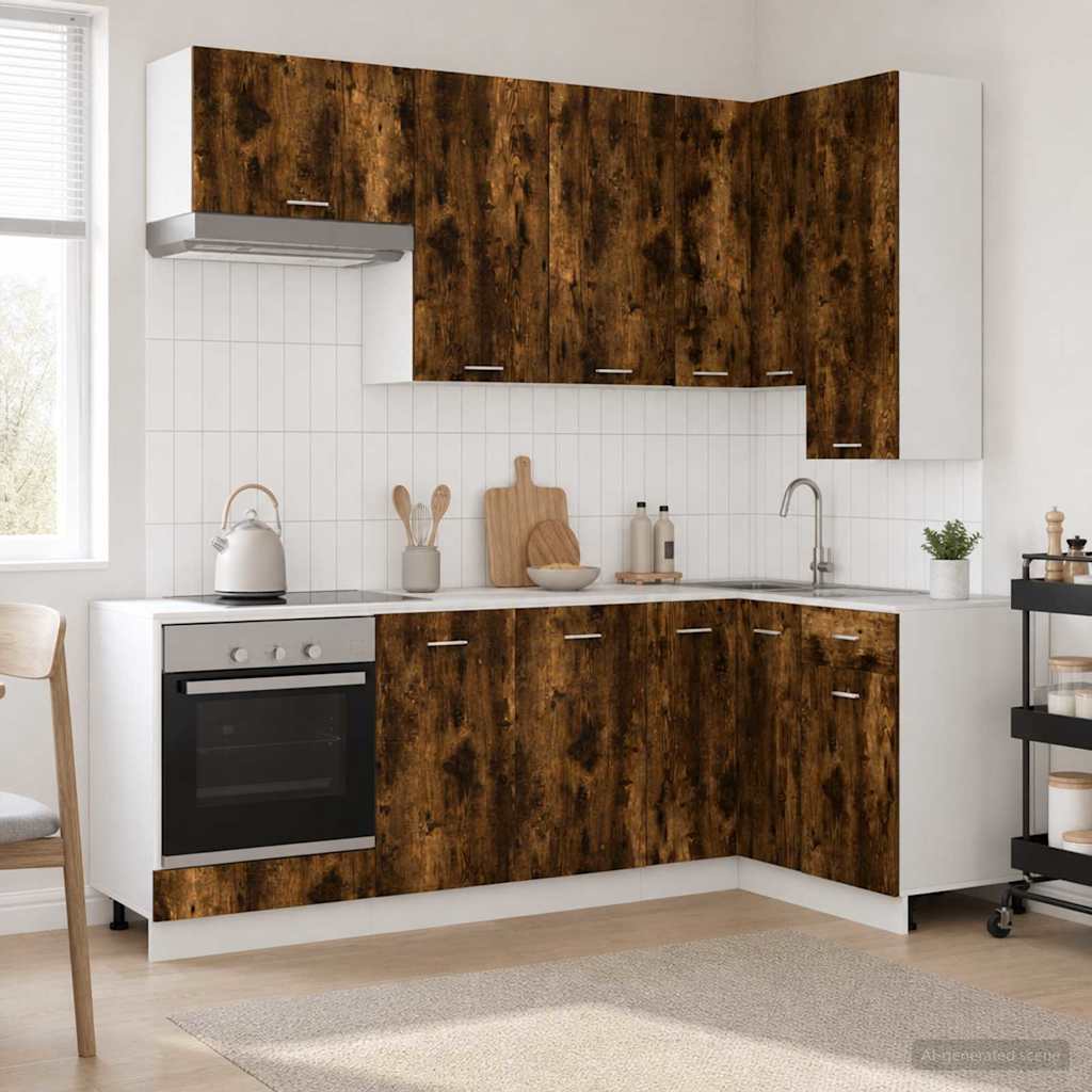 Μονάδα κουζίνας LYON 8 pcs Καπνισμένο Ξύλο Δρυός - Pakobazaar