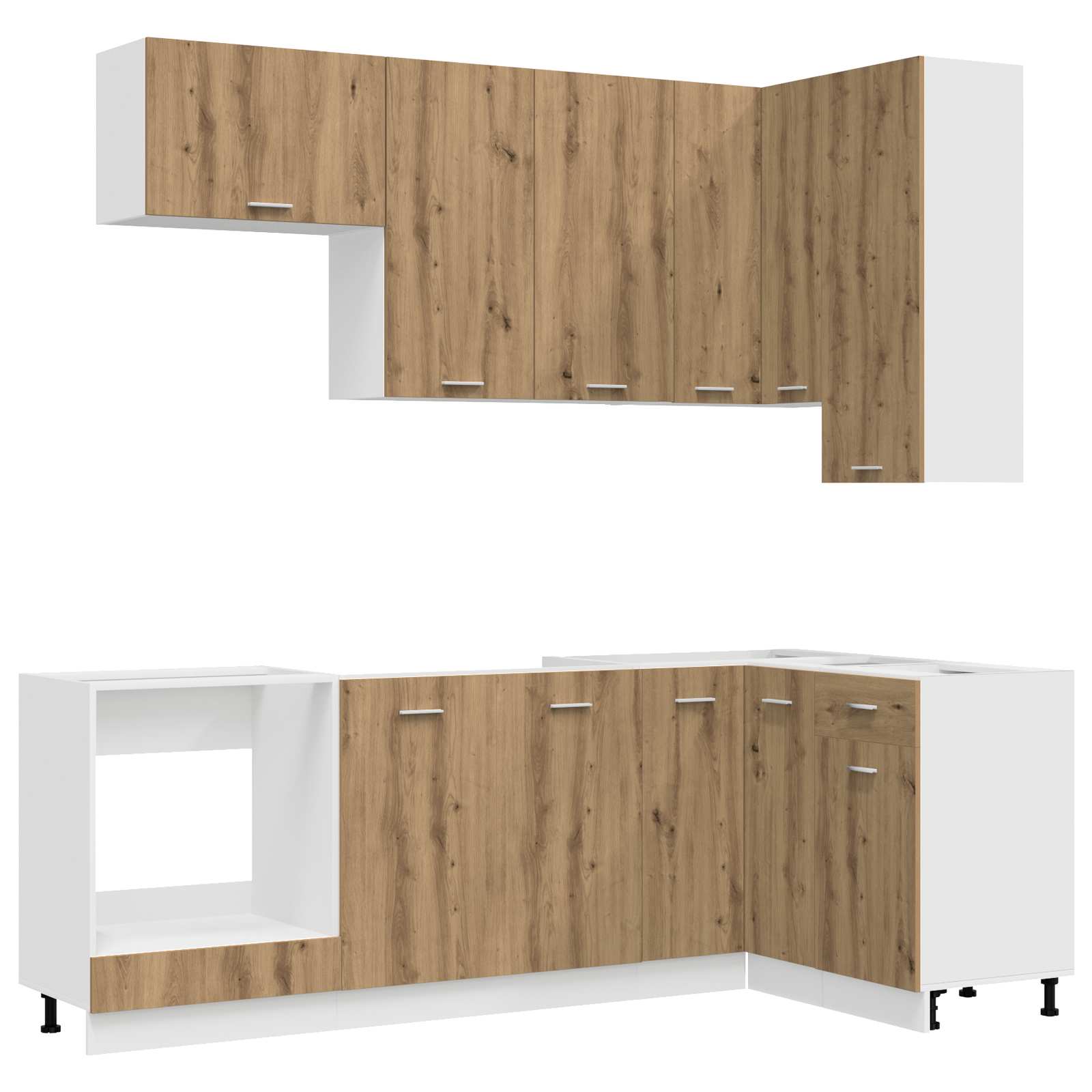 Μονάδα κουζίνας LYON 8 pcs Artisan Δρυς Επεξεργασμένο Ξύλο - Pakobazaar