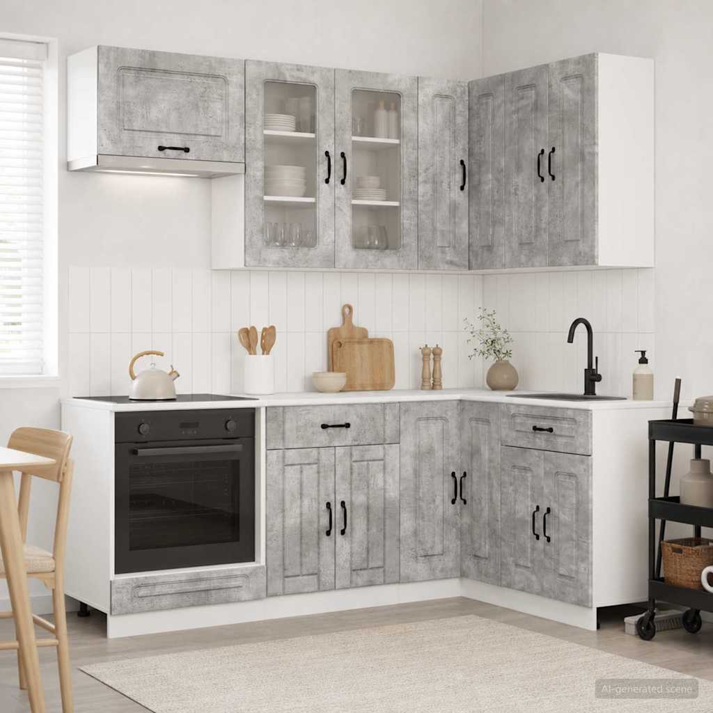 Μονάδα κουζίνας KALMAR 8 pcs Γκρι Σκυροδέματος - Pakobazaar