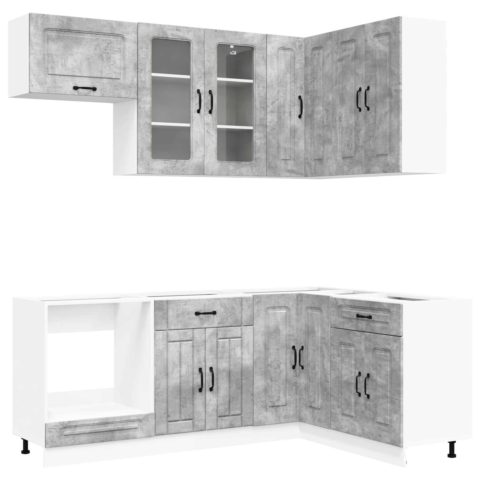 Μονάδα κουζίνας KALMAR 8 pcs Γκρι Σκυροδέματος - Pakobazaar