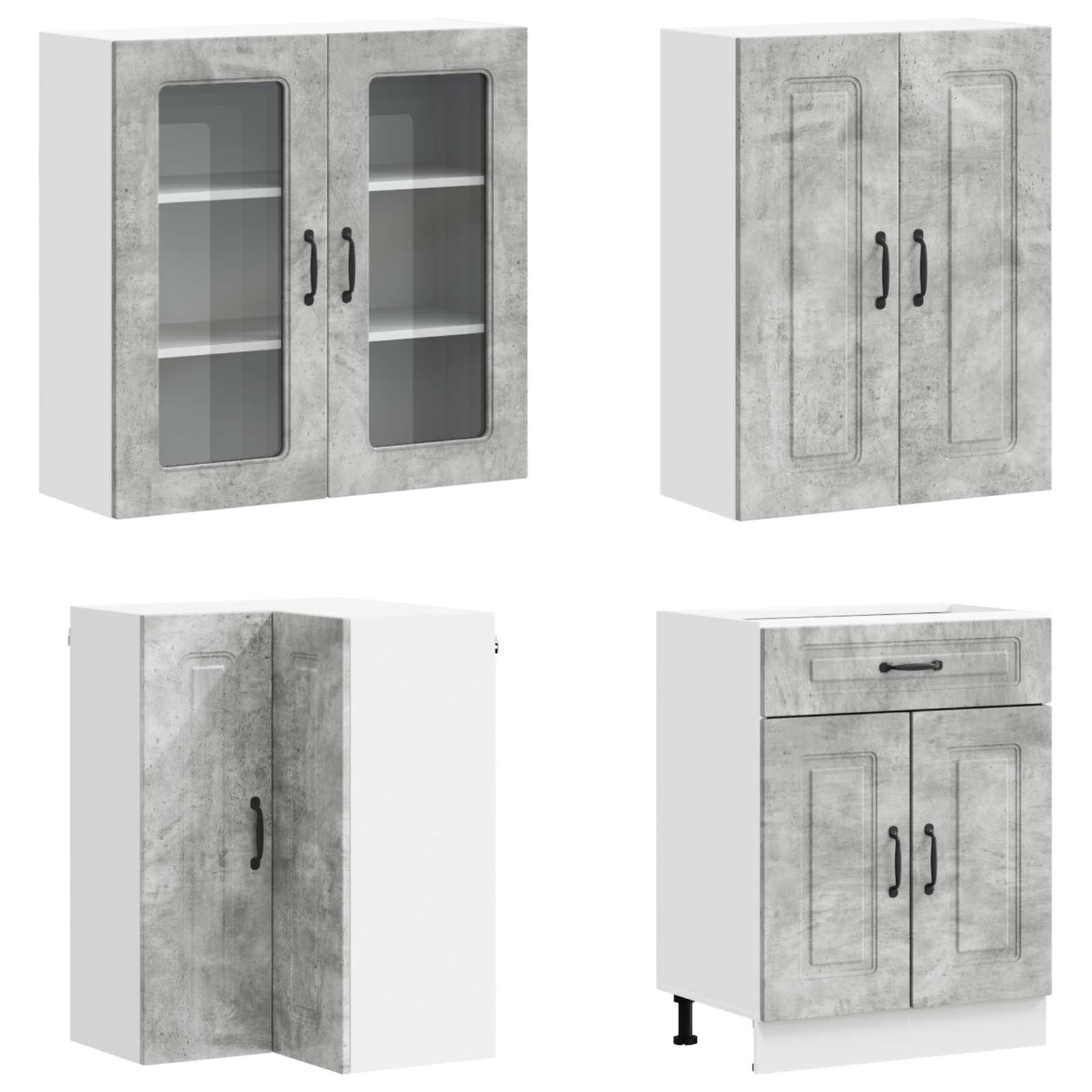 Μονάδα κουζίνας KALMAR 8 pcs Γκρι Σκυροδέματος - Pakobazaar