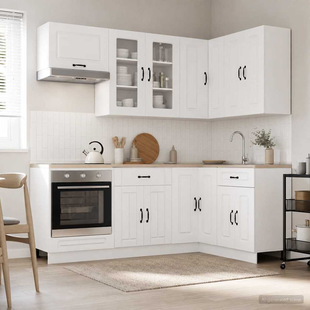 Μονάδα κουζίνας KALMAR 8 pcs Γυαλιστερό Λευκό - Pakobazaar
