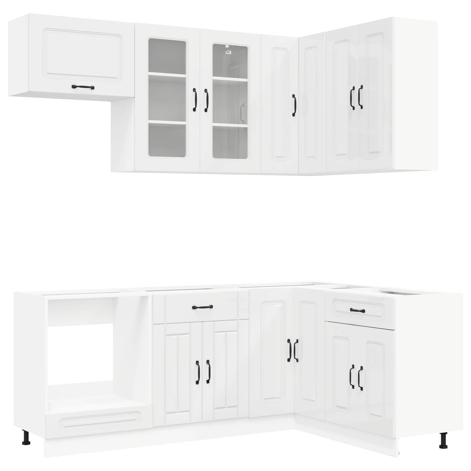 Μονάδα κουζίνας KALMAR 8 pcs Γυαλιστερό Λευκό - Pakobazaar