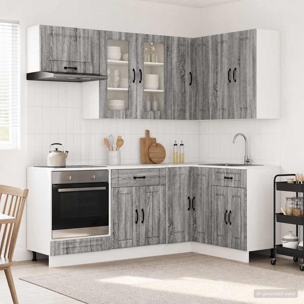 Μονάδα κουζίνας KALMAR 8 pcs Γκρι Sonoma Επεξεργασμένο Ξύλο - Pakobazaar