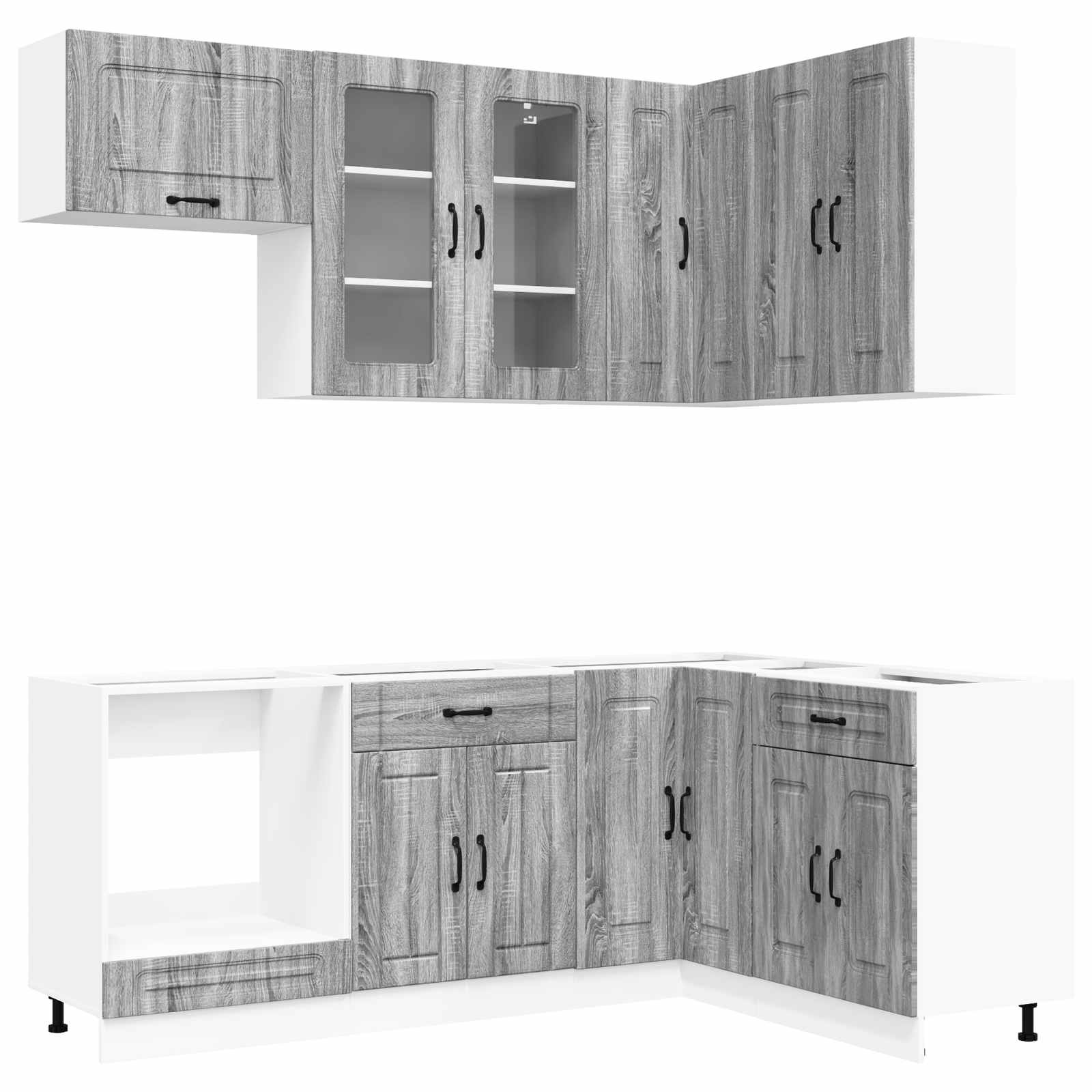 Μονάδα κουζίνας KALMAR 8 pcs Γκρι Sonoma Επεξεργασμένο Ξύλο - Pakobazaar