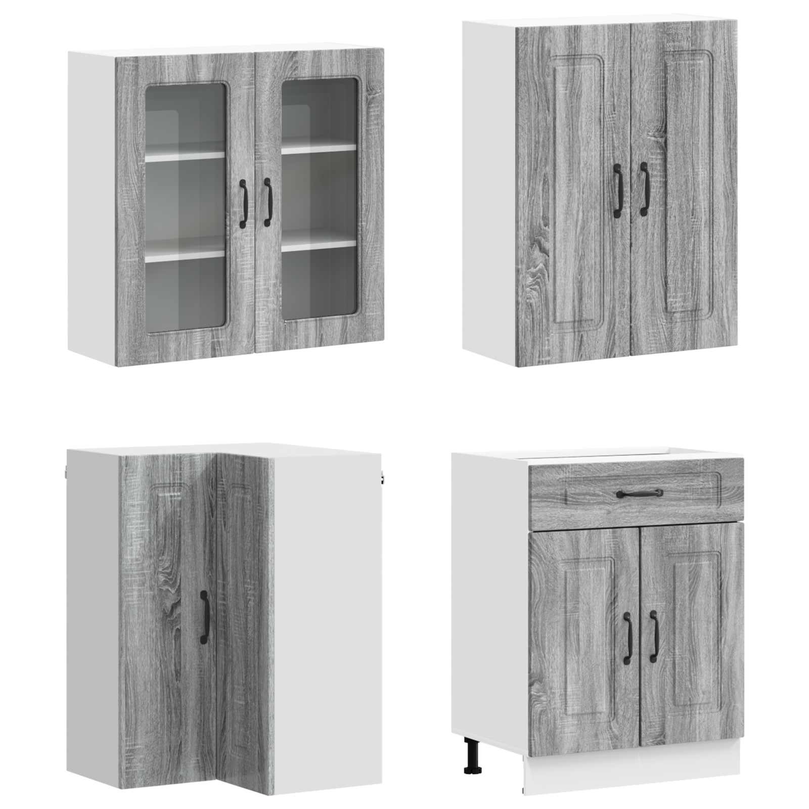 Μονάδα κουζίνας KALMAR 8 pcs Γκρι Sonoma Επεξεργασμένο Ξύλο - Pakobazaar