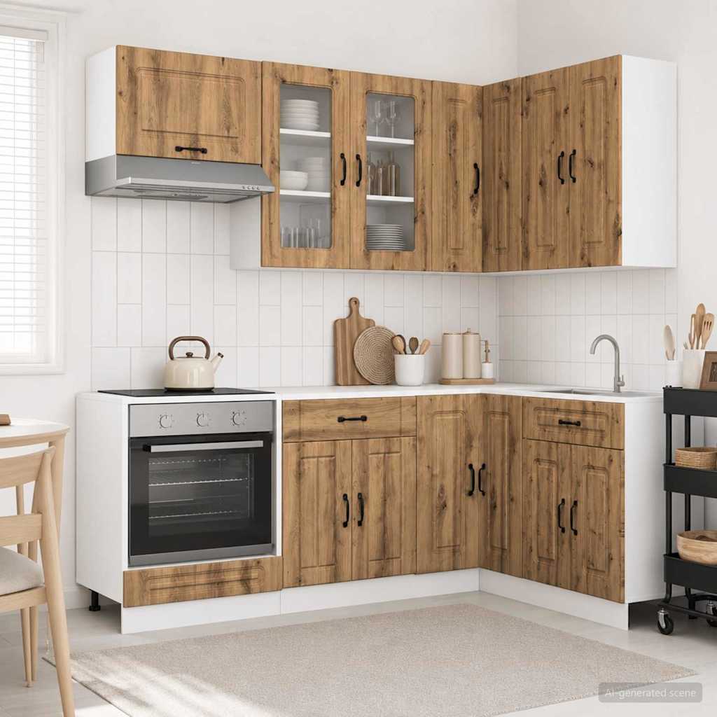 Μονάδα κουζίνας KALMAR 8 pcs Artisan Δρυς Επεξεργασμένο Ξύλο - Pakobazaar