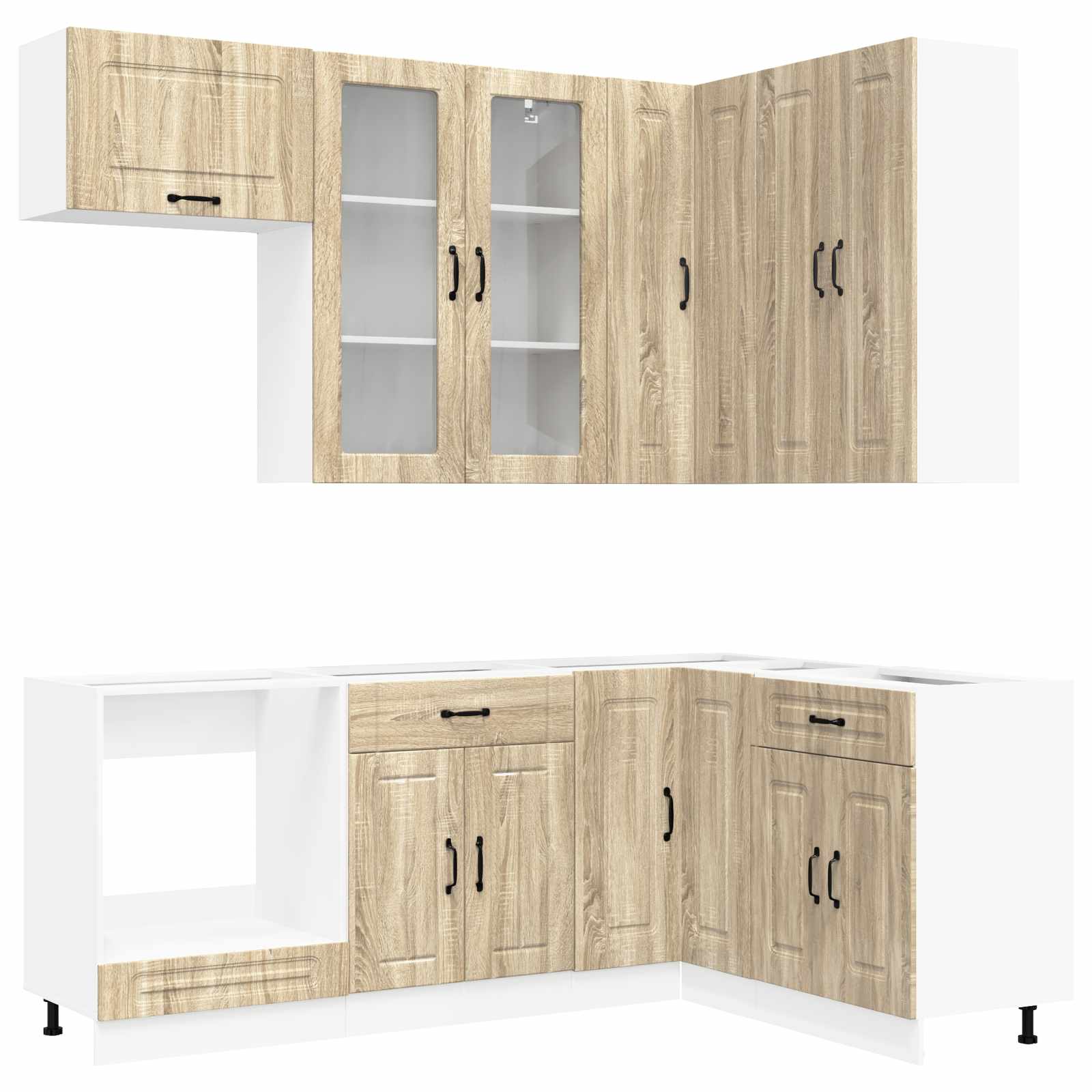 Μονάδα κουζίνας KALMAR 8 pcs Sonoma Δρυς Επεξεργασμένο Ξύλο - Pakobazaar