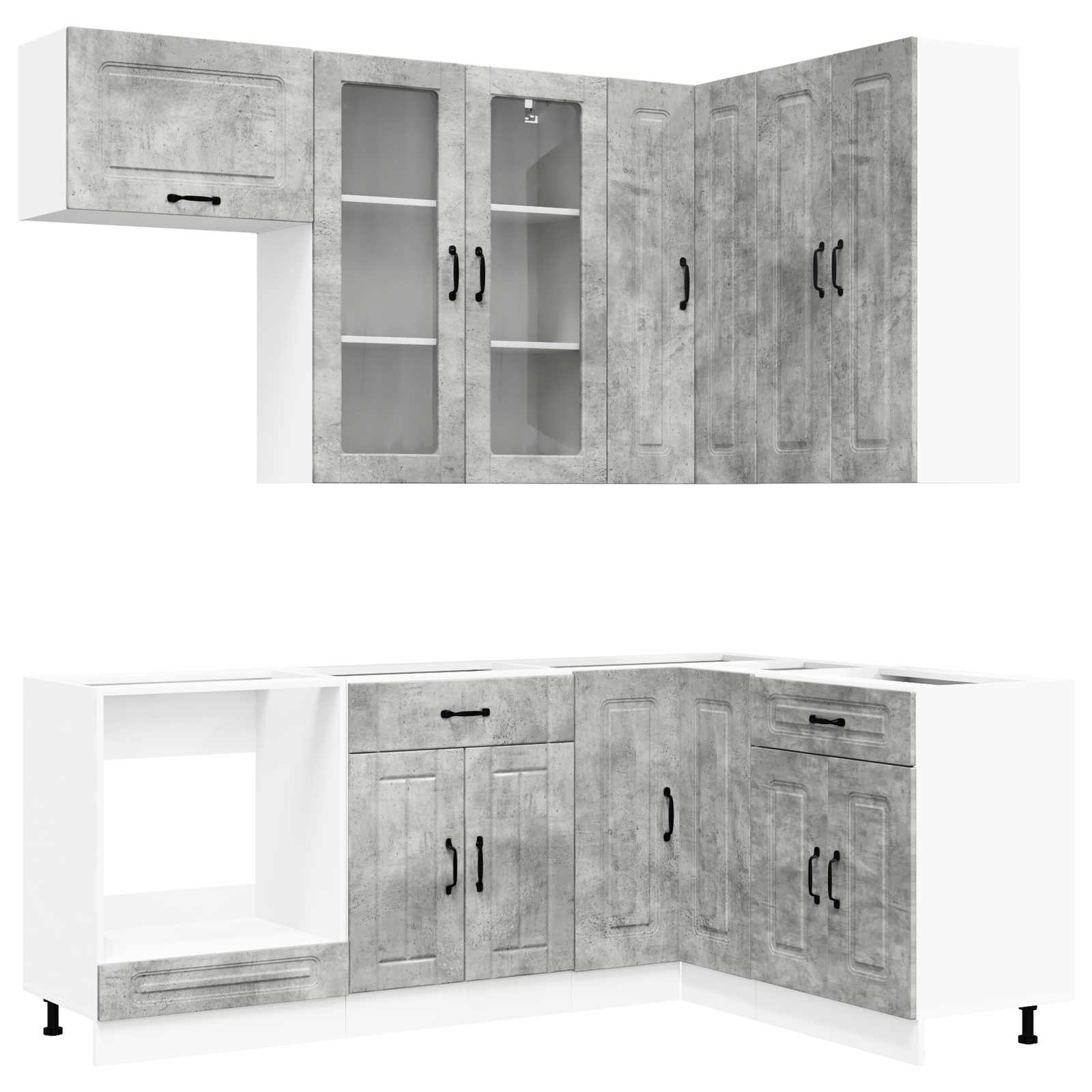 Μονάδα κουζίνας KALMAR 8 pcs Γκρι Σκυροδέματος - Pakobazaar