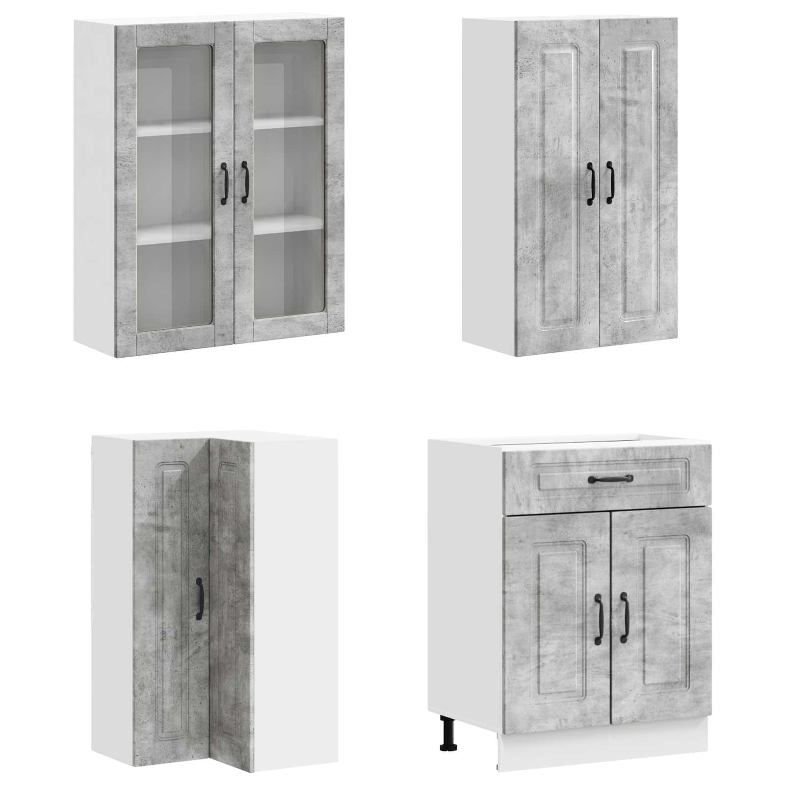 Μονάδα κουζίνας KALMAR 8 pcs Γκρι Σκυροδέματος - Pakobazaar