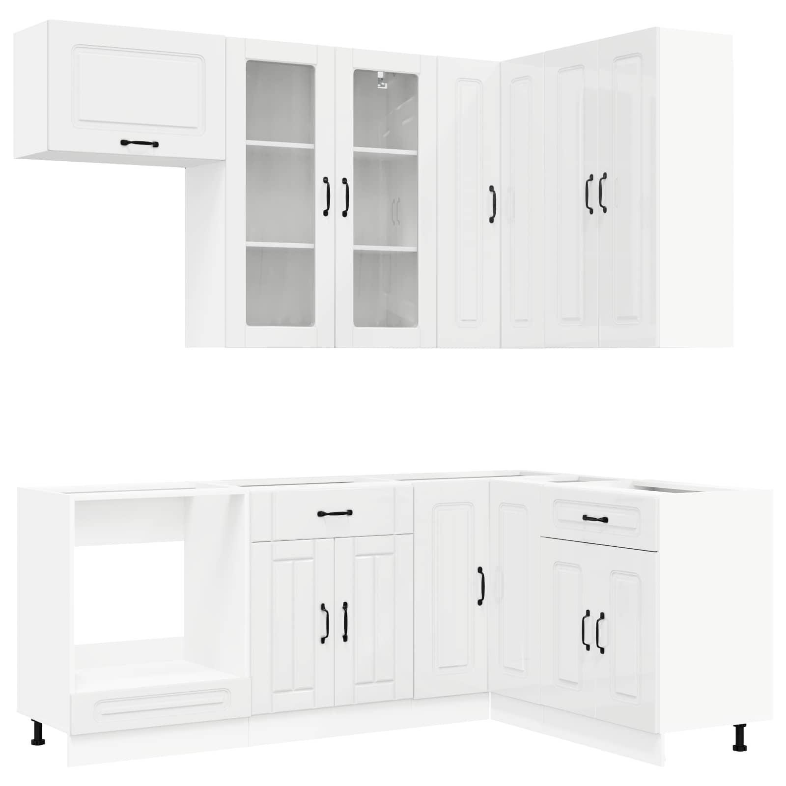 Μονάδα κουζίνας KALMAR 8 pcs Γυαλιστερό Λευκό - Pakobazaar