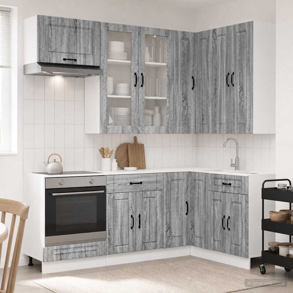 Μονάδα κουζίνας KALMAR 8 pcs Γκρι Sonoma Επεξεργασμένο Ξύλο - Pakobazaar