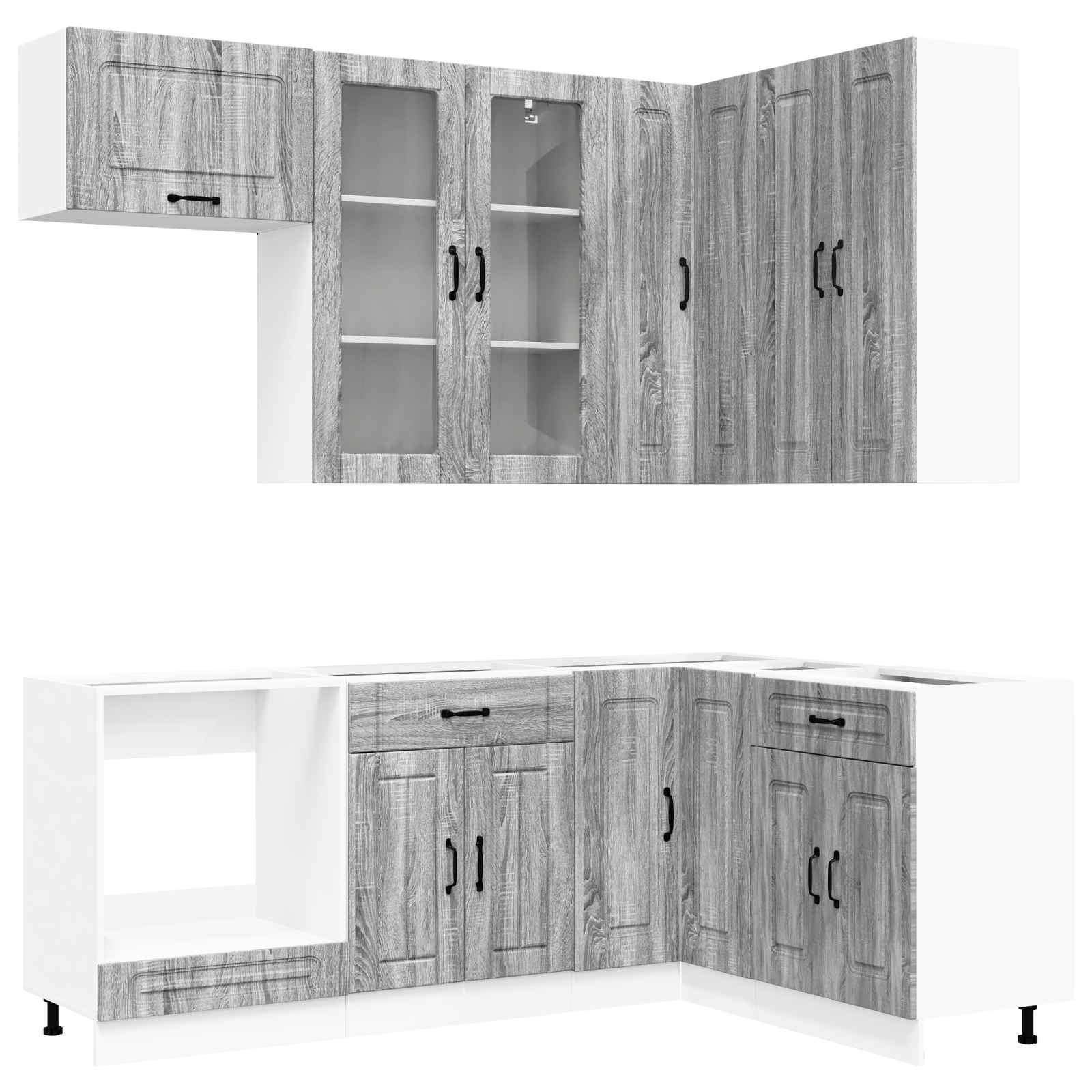 Μονάδα κουζίνας KALMAR 8 pcs Γκρι Sonoma Επεξεργασμένο Ξύλο - Pakobazaar