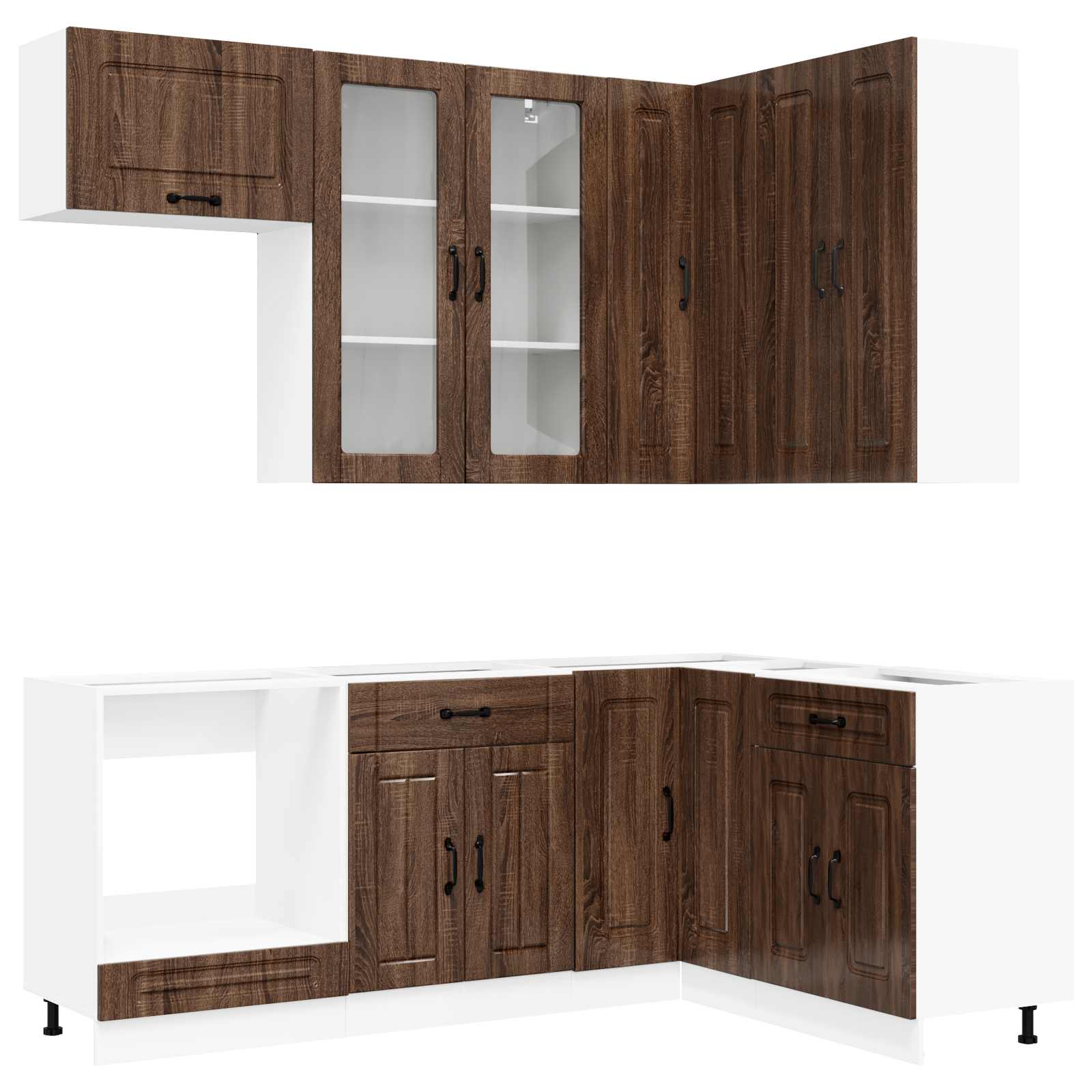 Μονάδα κουζίνας KALMAR 8 pcs Καφέ Ξύλο Δρυός Επεξεργασμένο Ξύλο - Pakobazaar