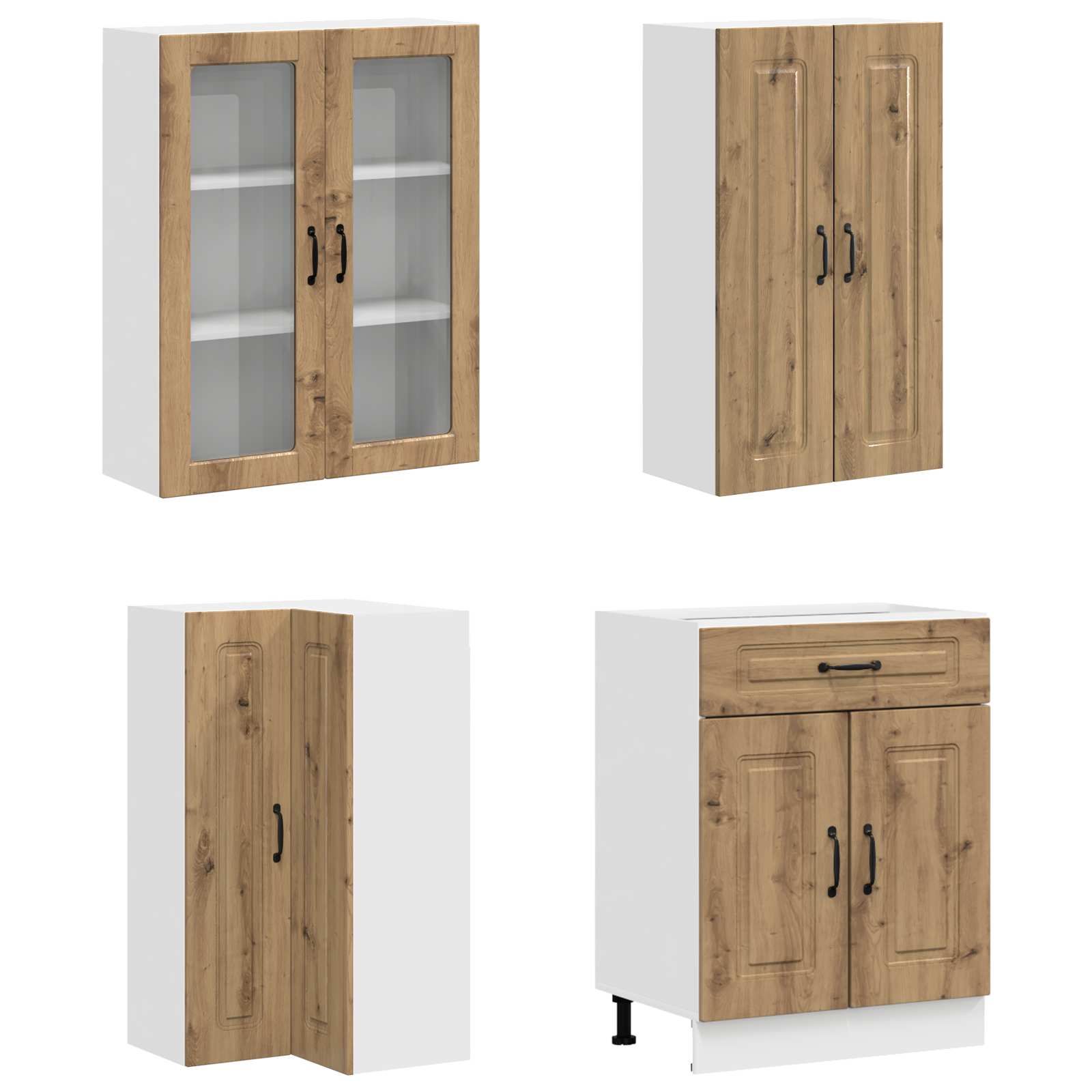 Μονάδα κουζίνας KALMAR 8 pcs Artisan Δρυς Επεξεργασμένο Ξύλο - Pakobazaar