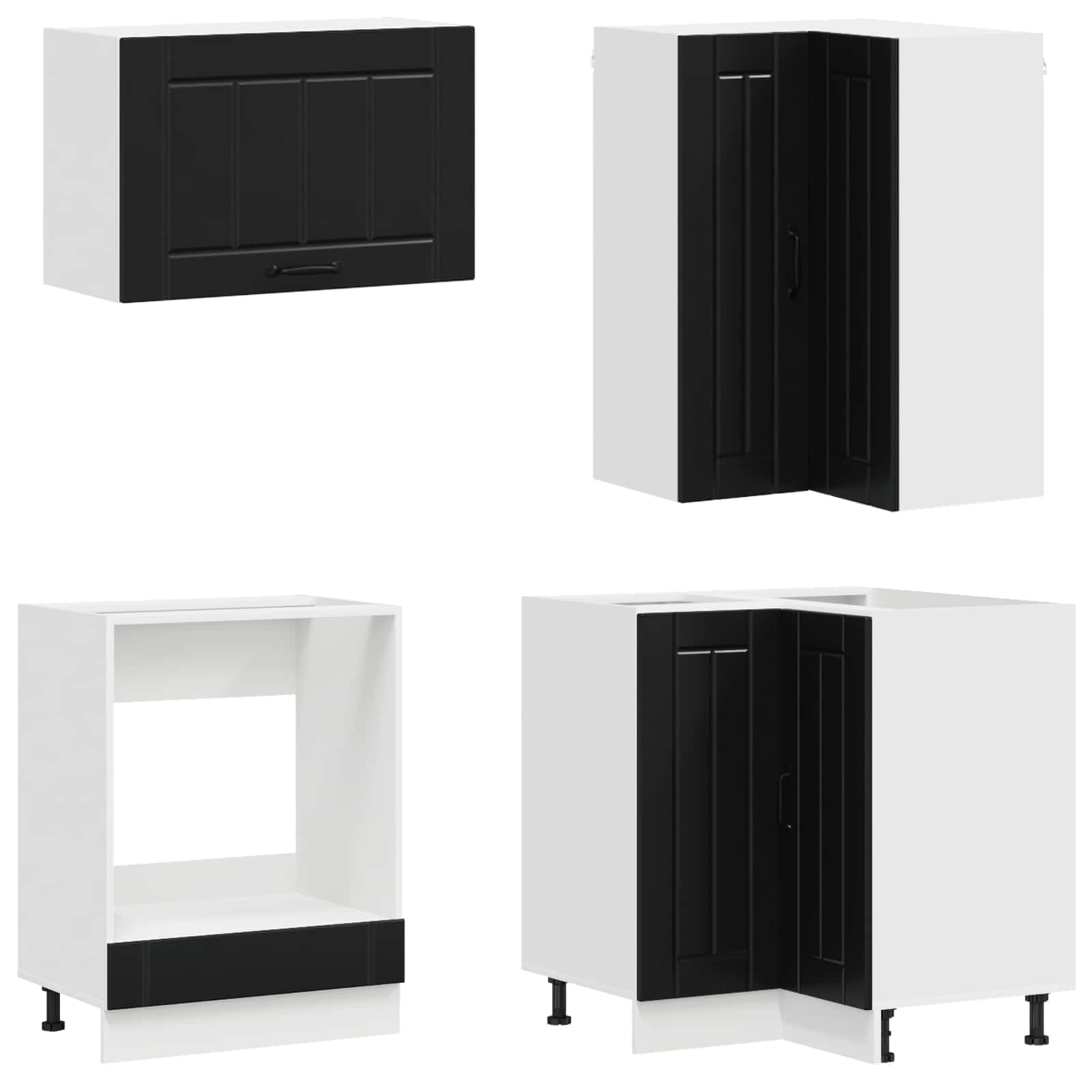 Μονάδα κουζίνας LUCCA 8 pcs Μαύρο Επεξεργασμένο Ξύλο