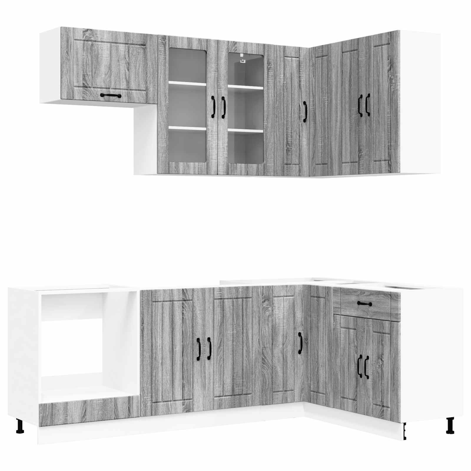 Μονάδα κουζίνας LUCCA 8 pcs Γκρι Sonoma Επεξεργασμένο Ξύλο - Pakobazaar