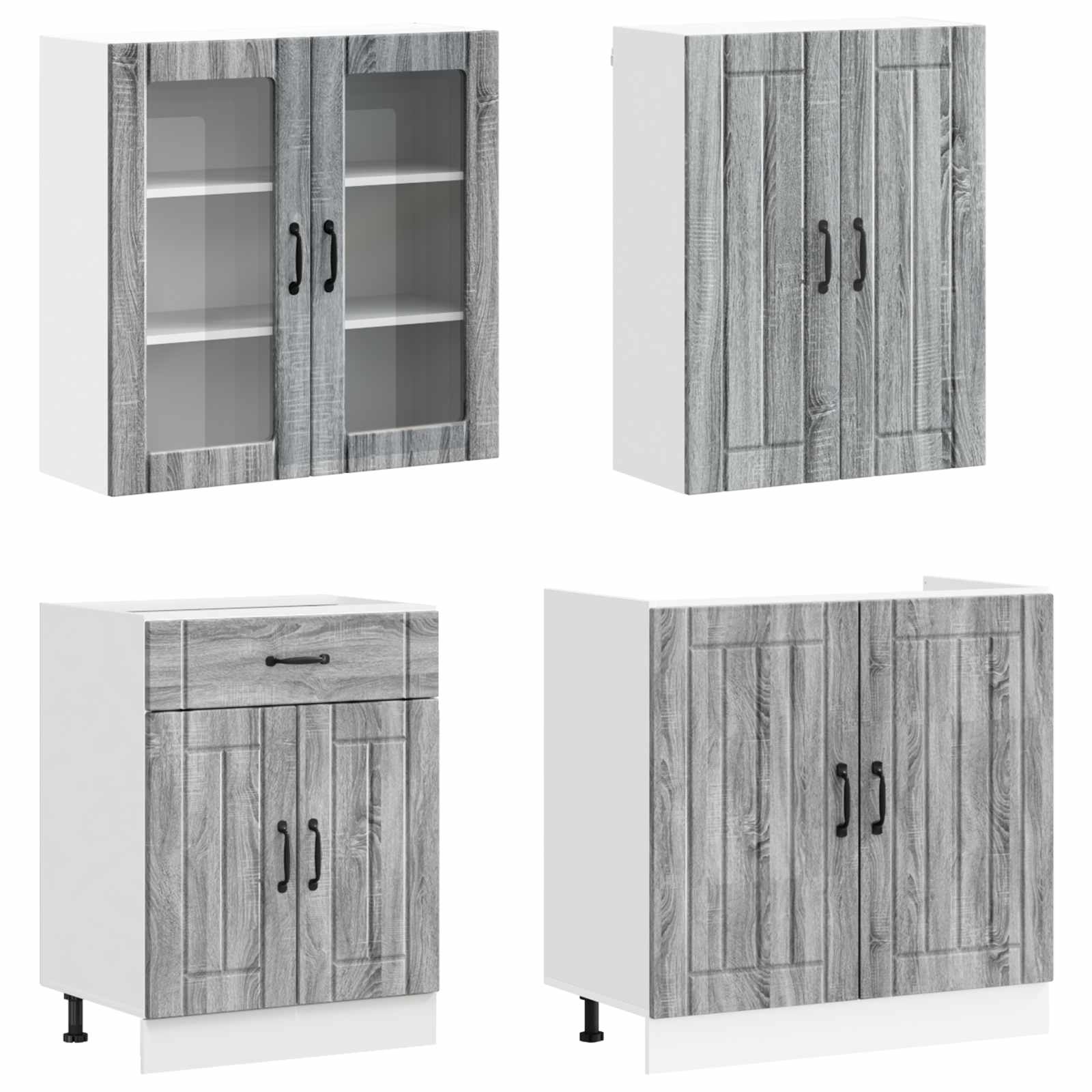 Μονάδα κουζίνας LUCCA 8 pcs Γκρι Sonoma Επεξεργασμένο Ξύλο