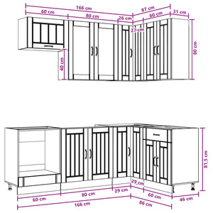 Μονάδα κουζίνας LUCCA 8 pcs Γκρι Sonoma Επεξεργασμένο Ξύλο - Pakobazaar
