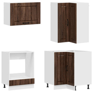 Μονάδα κουζίνας LUCCA 8 pcs Καφέ Ξύλο Δρυός Επεξεργασμένο Ξύλο - Pakobazaar