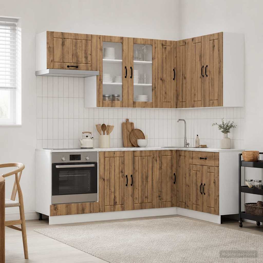 Μονάδα κουζίνας LUCCA 8 pcs Artisan Δρυς Επεξεργασμένο Ξύλο