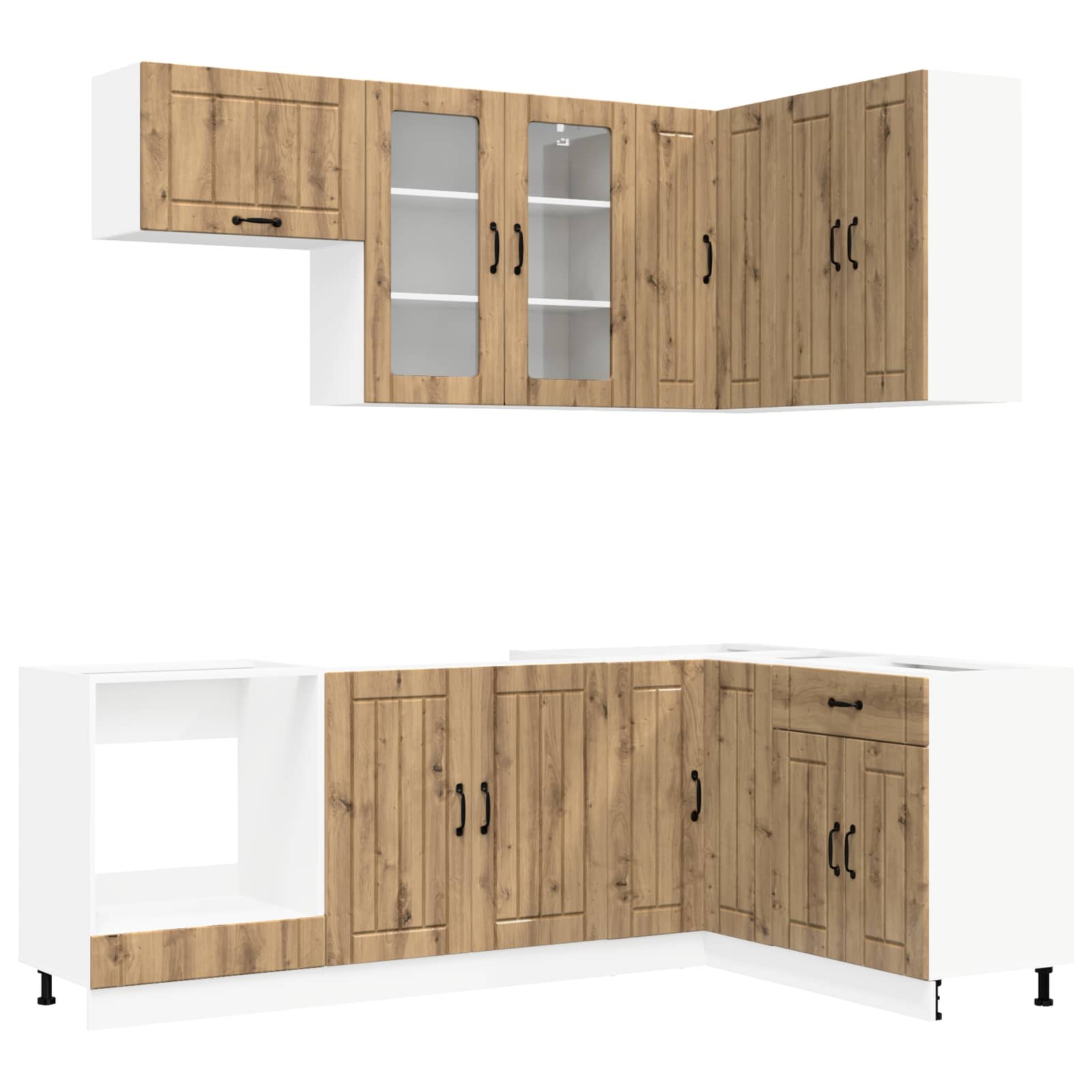 Μονάδα κουζίνας LUCCA 8 pcs Artisan Δρυς Επεξεργασμένο Ξύλο
