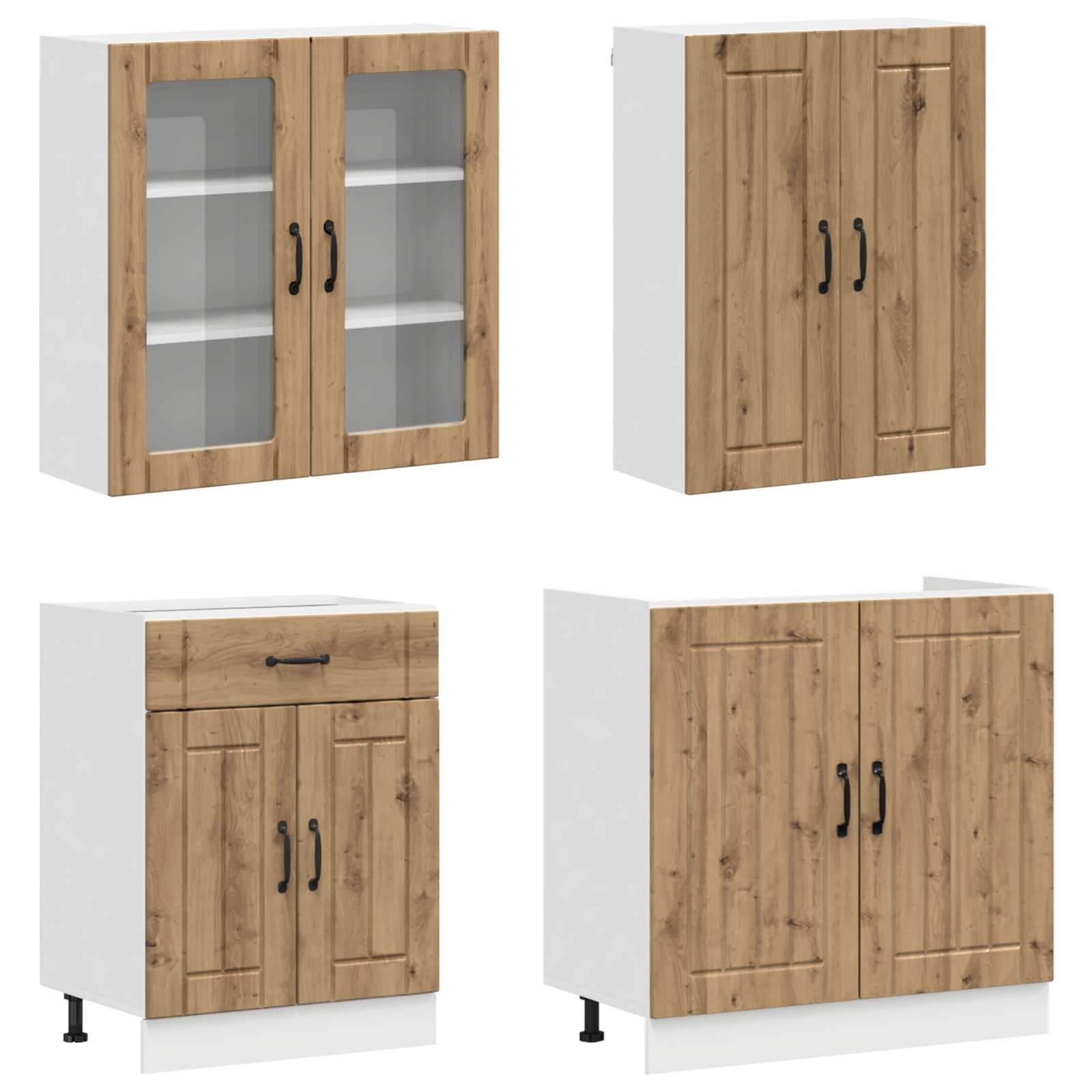 Μονάδα κουζίνας LUCCA 8 pcs Artisan Δρυς Επεξεργασμένο Ξύλο