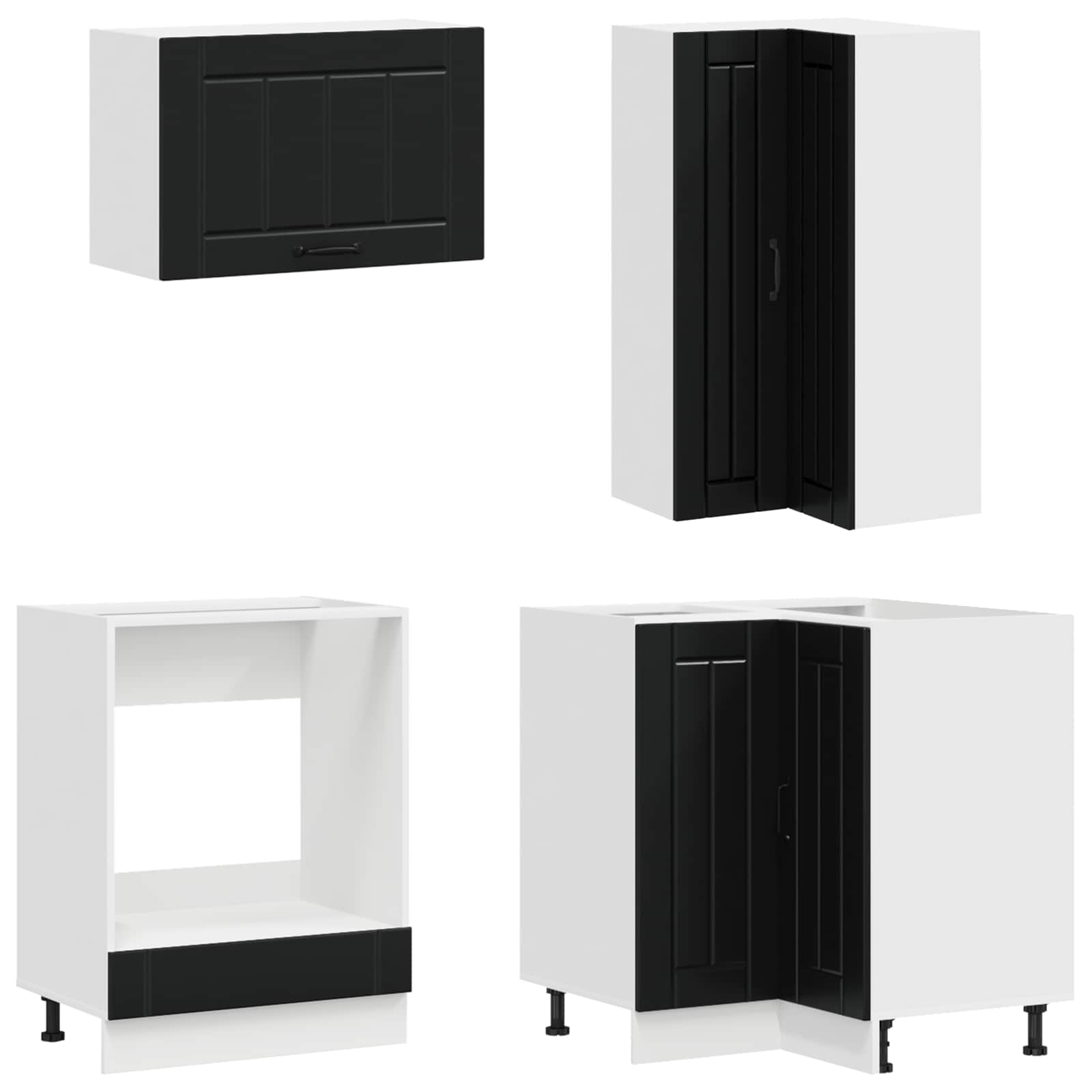 Μονάδα κουζίνας LUCCA 8 pcs Μαύρο Επεξεργασμένο Ξύλο