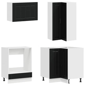 Μονάδα κουζίνας LUCCA 8 pcs Μαύρο Επεξεργασμένο Ξύλο - Pakobazaar