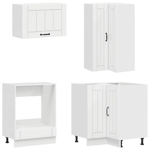 Μονάδα κουζίνας LUCCA 8 pcs Γυαλιστερό Λευκό Επεξεργασμένο Ξύλο - Pakobazaar