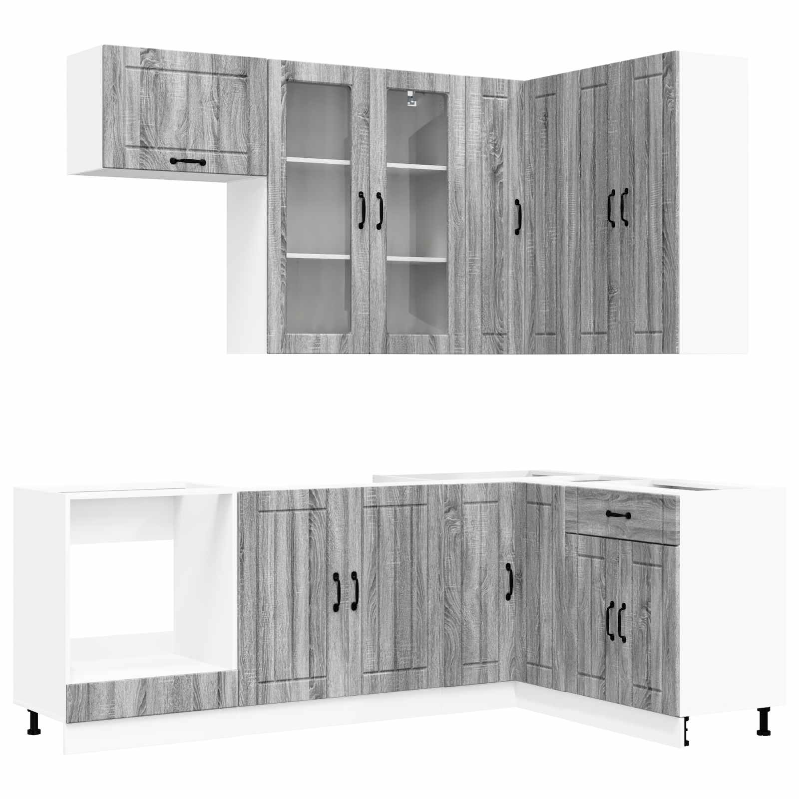 Μονάδα κουζίνας LUCCA 8 pcs Γκρι Sonoma Επεξεργασμένο Ξύλο