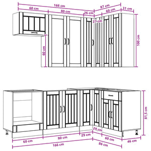 Μονάδα κουζίνας LUCCA 8 pcs Γκρι Sonoma Επεξεργασμένο Ξύλο - Pakobazaar