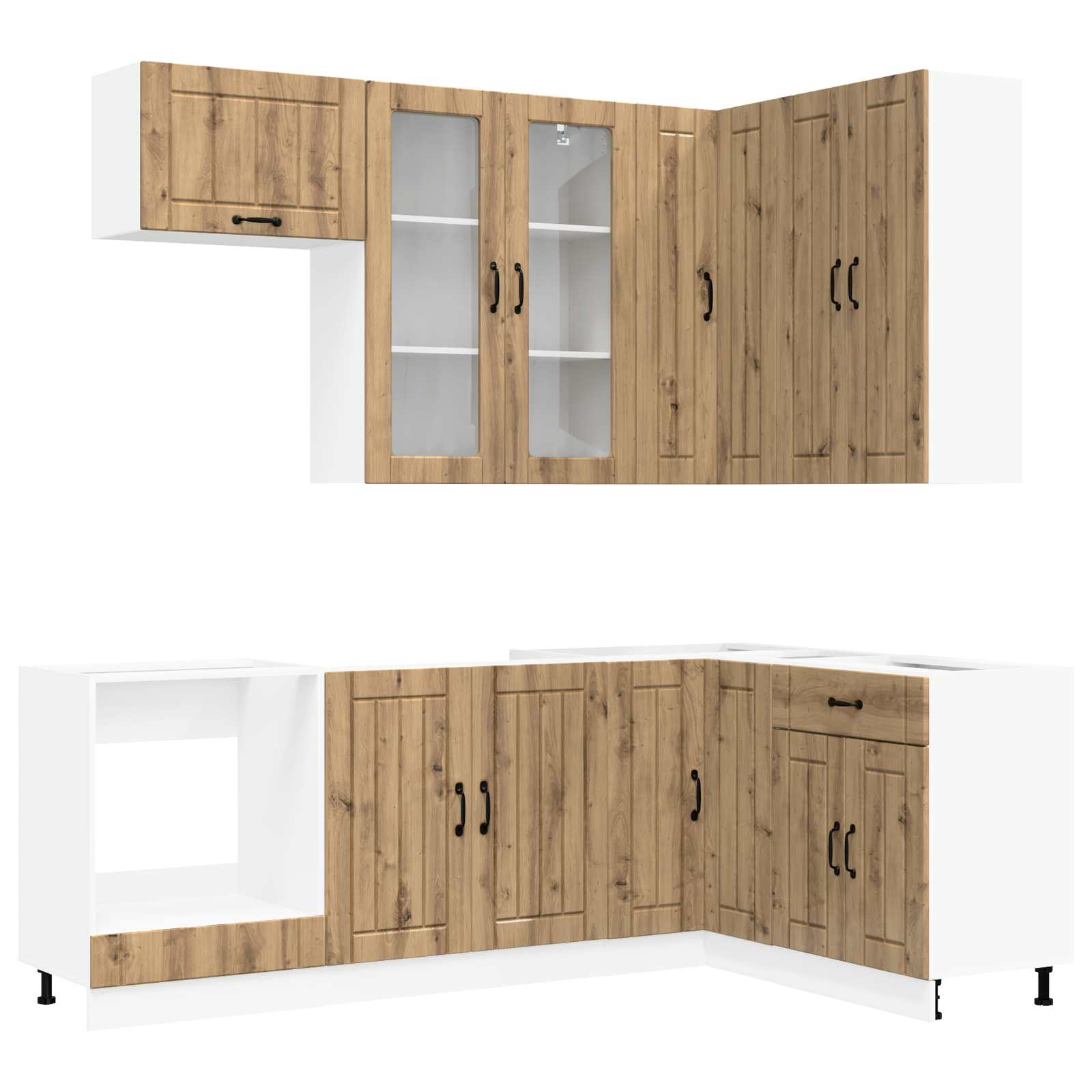 Μονάδα κουζίνας LUCCA 8 pcs Artisan Δρυς Επεξεργασμένο Ξύλο