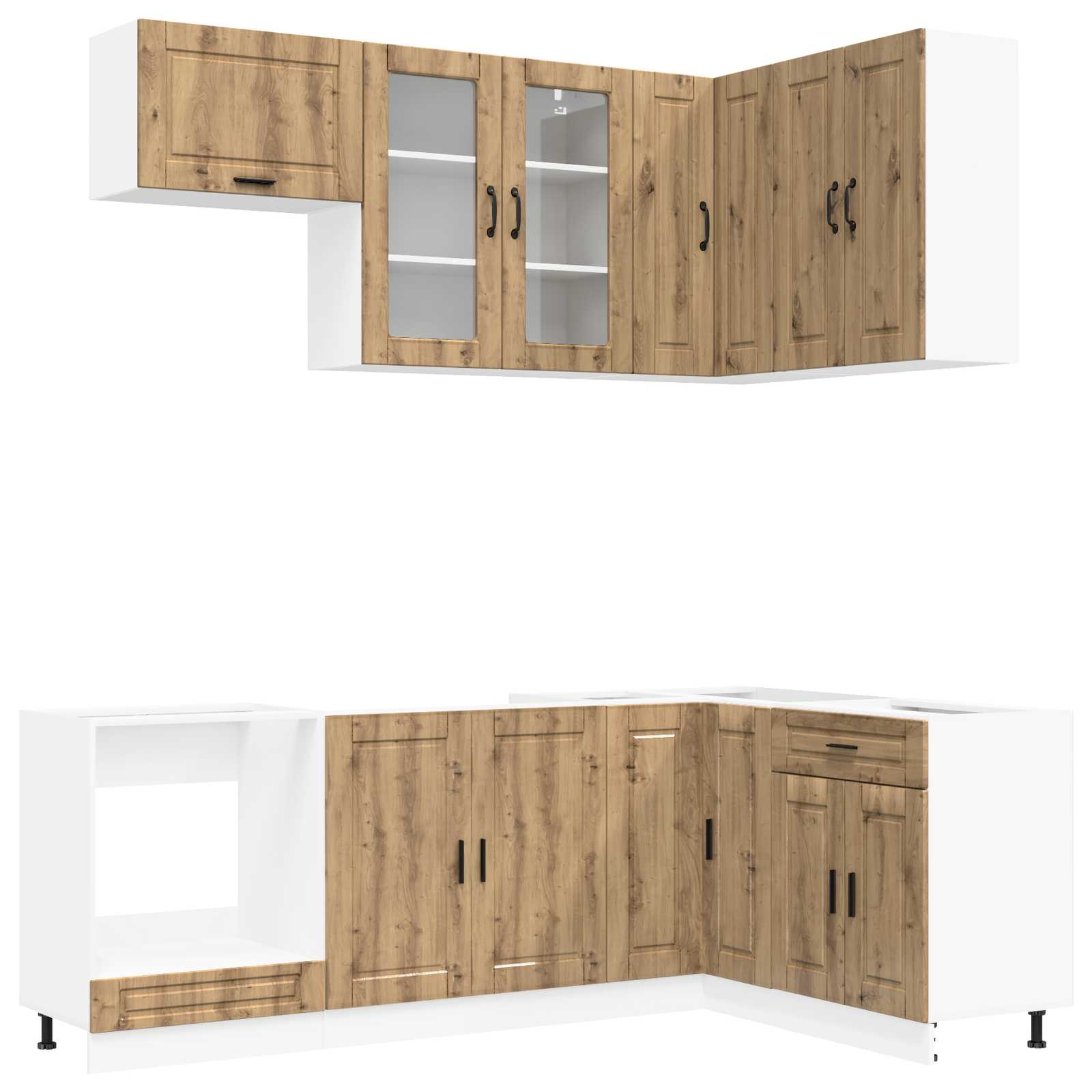 Μονάδα κουζίνας PORTO 8 pcs Artisan Δρυς Επεξεργασμένο Ξύλο