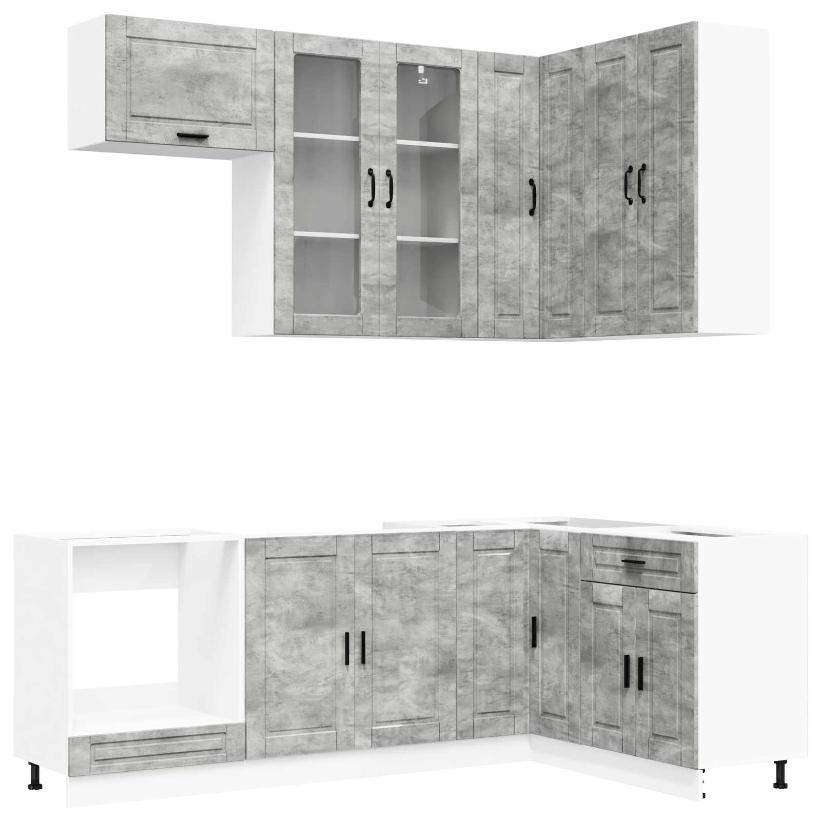 Μονάδα κουζίνας PORTO 8 pcs Γκρι Σκυροδέματος