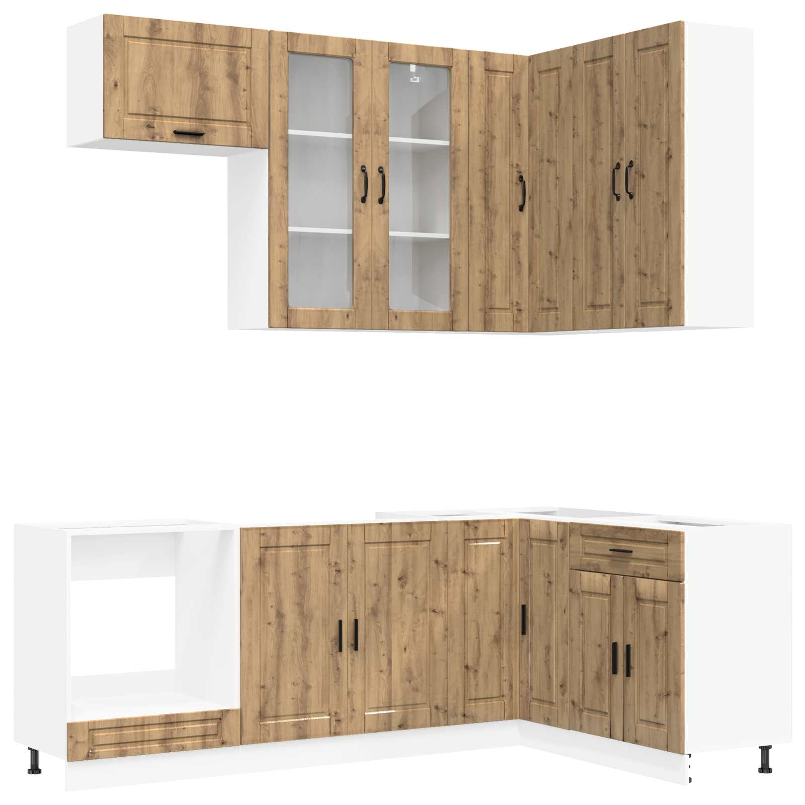 Μονάδα κουζίνας PORTO 8 pcs Artisan Δρυς Επεξεργασμένο Ξύλο