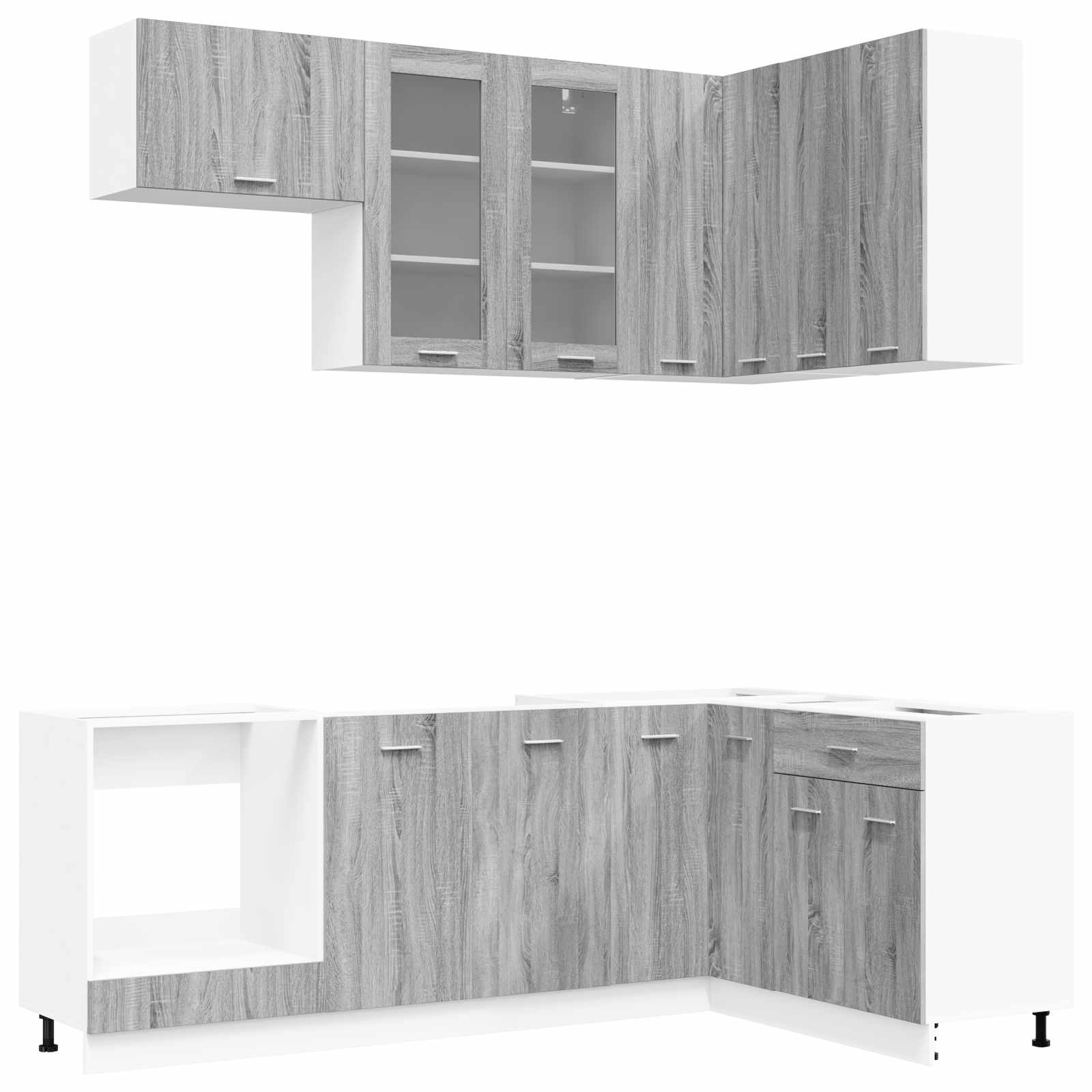 Μονάδα κουζίνας LYON 8 pcs Γκρι Sonoma Επεξεργασμένο Ξύλο